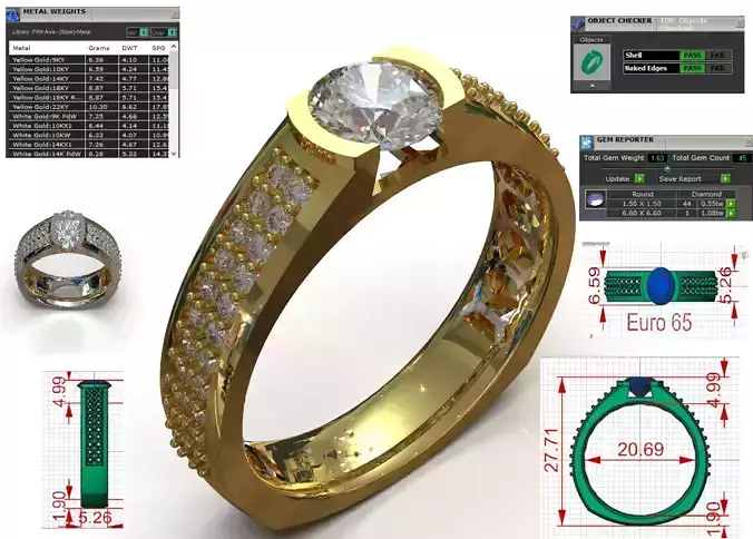 Ring Classic Solitaire Ring with Diamond model mr0298