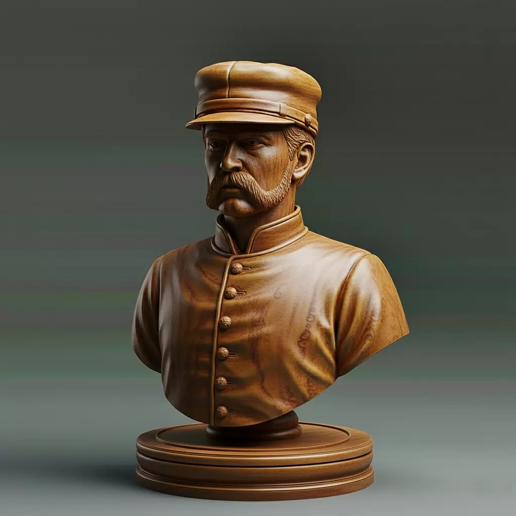 Old West American Soldier Chess Piece 3D print model_0