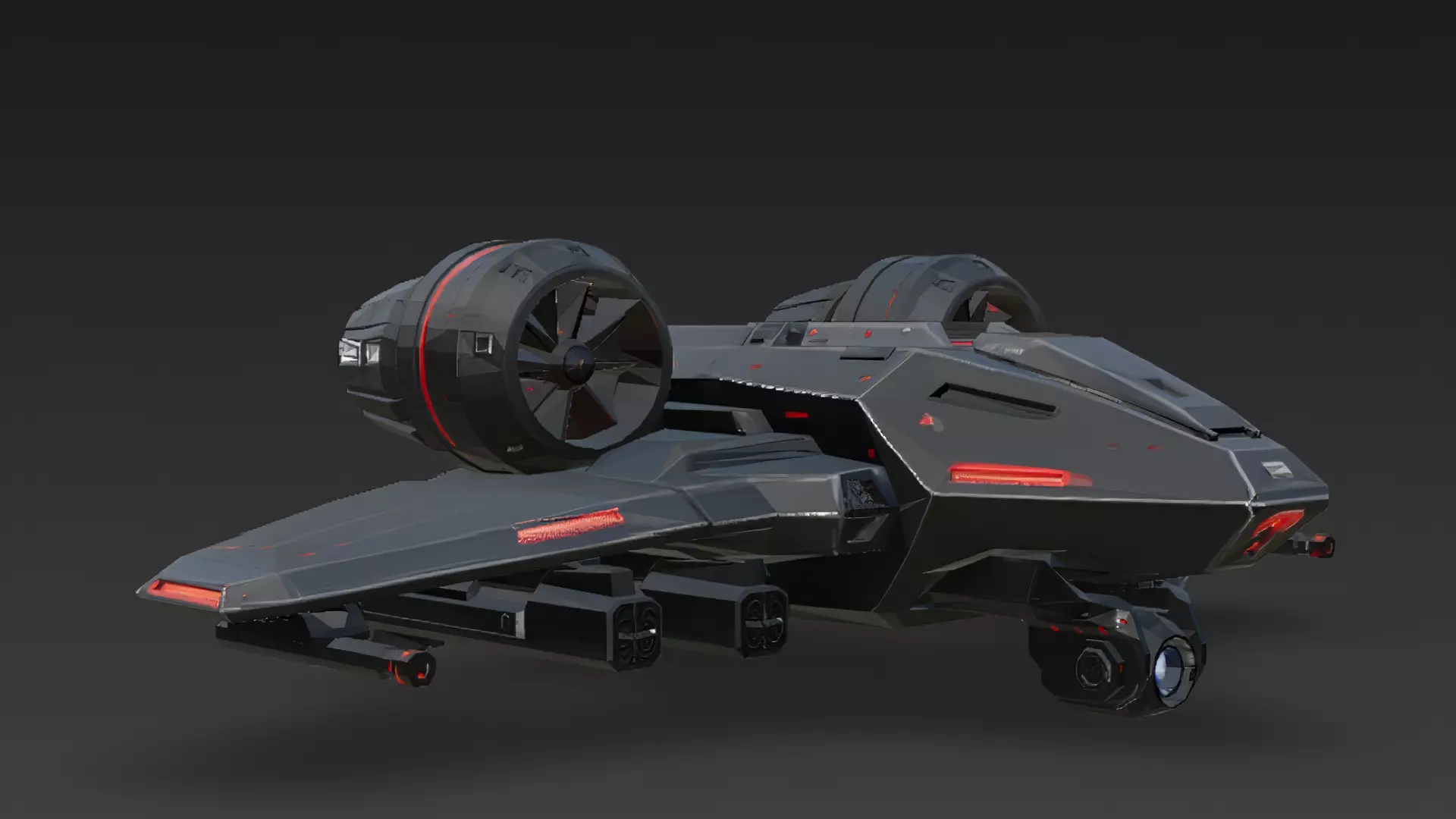 Futuristic Sci Fi Drones 3D Models Pack PBR Low-poly 3D model_25