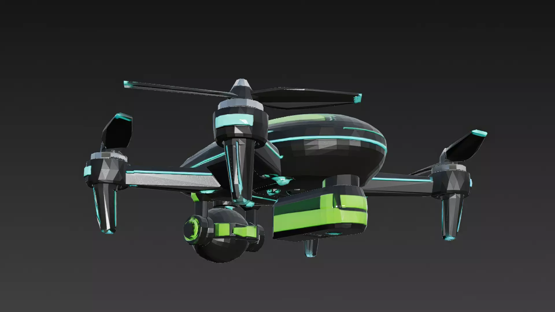 Futuristic Sci Fi Drones 3D Models Pack PBR Low-poly 3D model_45