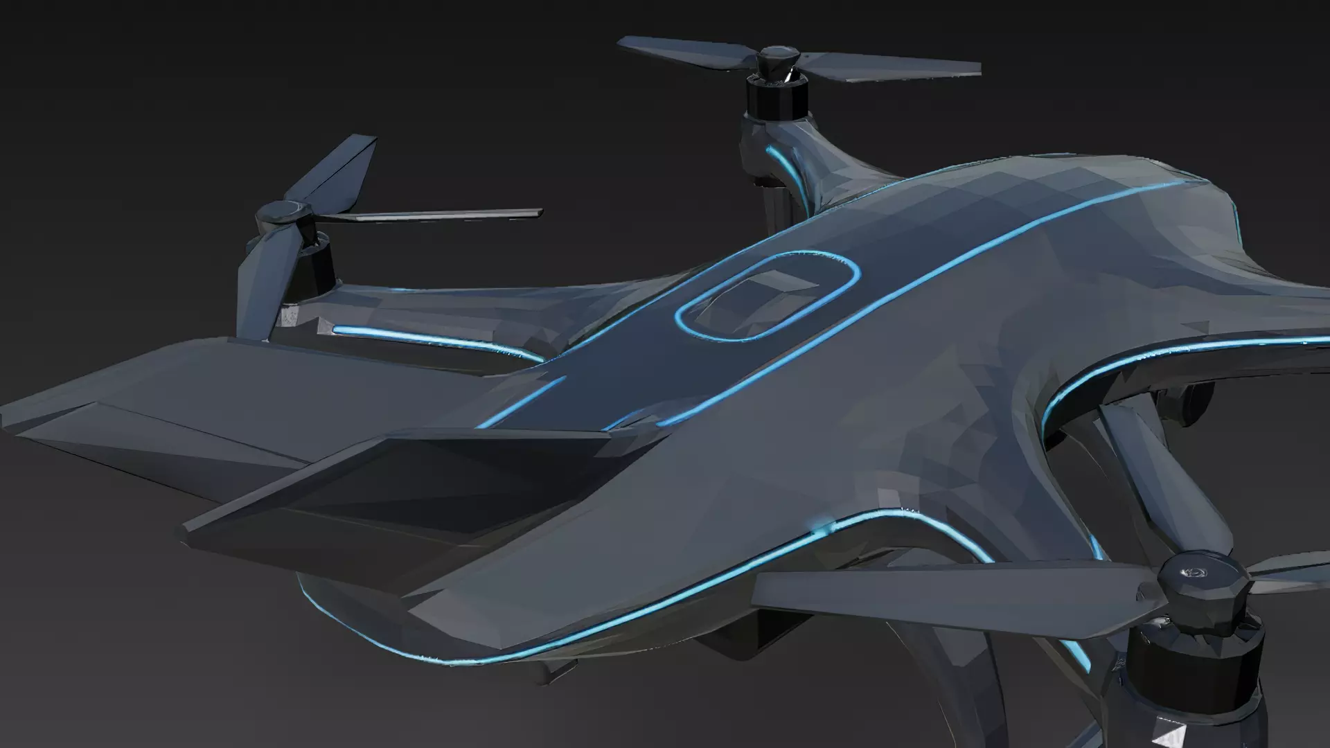 Futuristic Sci Fi Drones 3D Models Pack PBR Low-poly 3D model_66