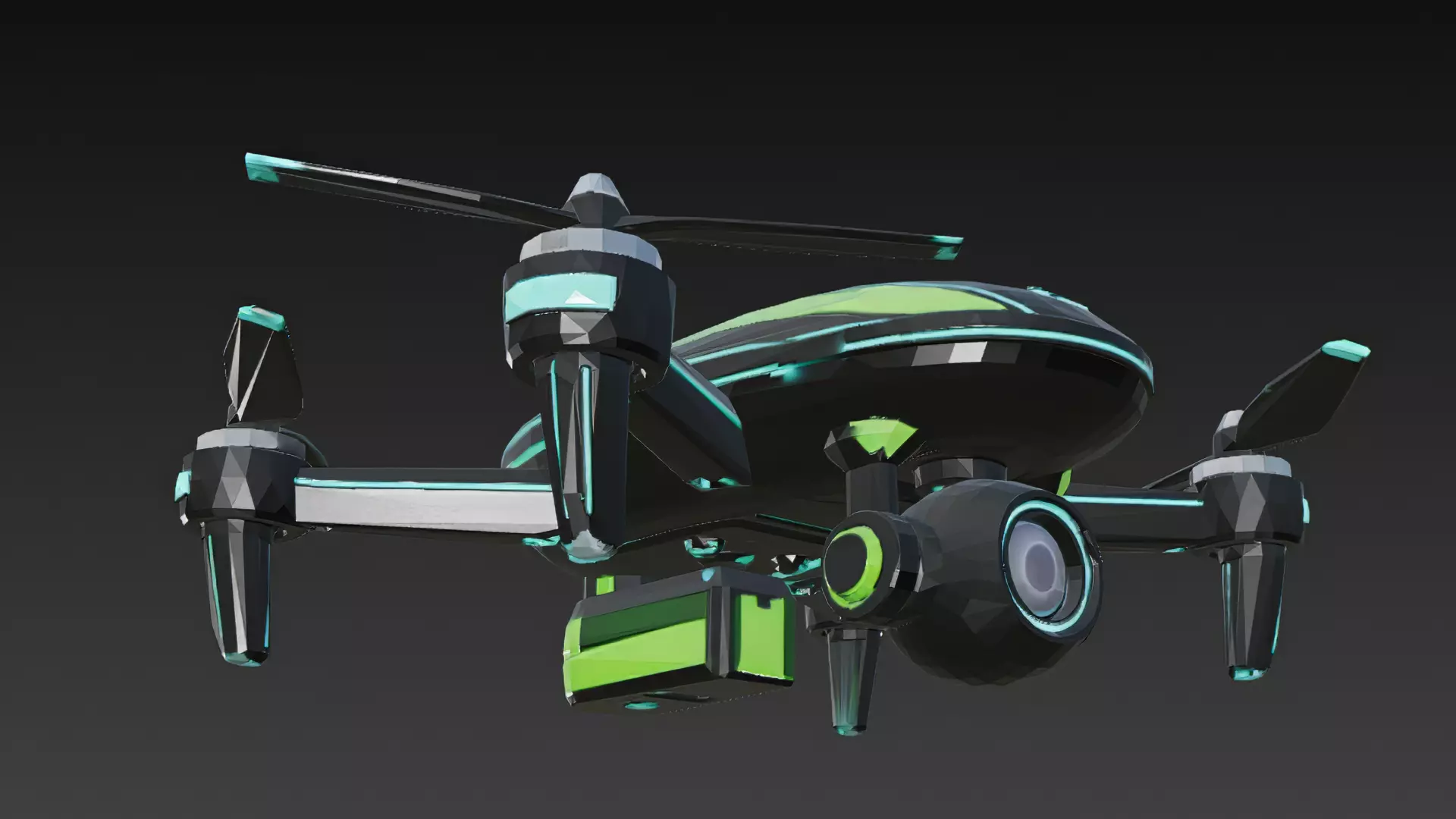 Futuristic Sci Fi Drones 3D Models Pack PBR Low-poly 3D model_43