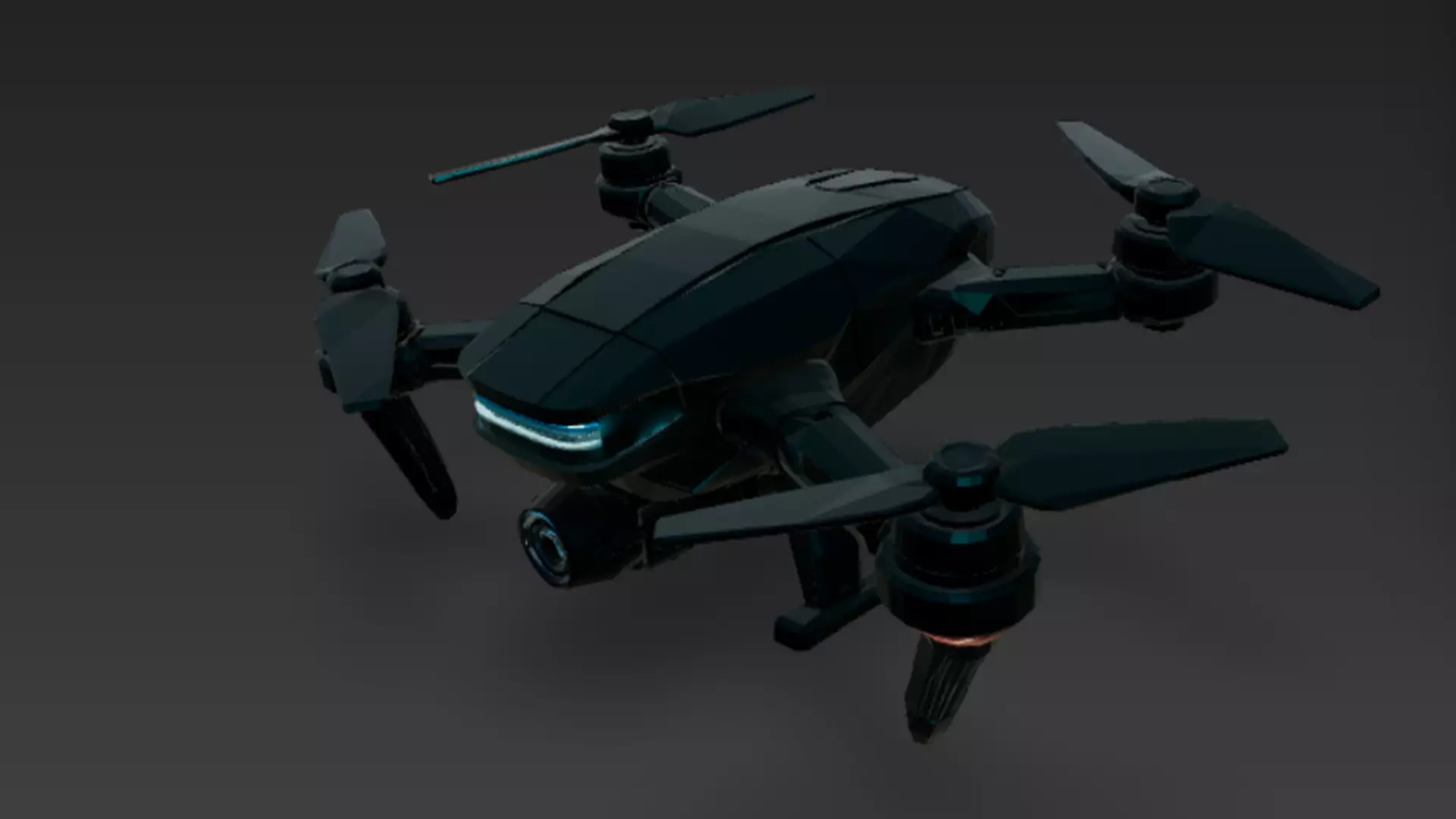 Futuristic Sci Fi Drones 3D Models Pack PBR Low-poly 3D model_1
