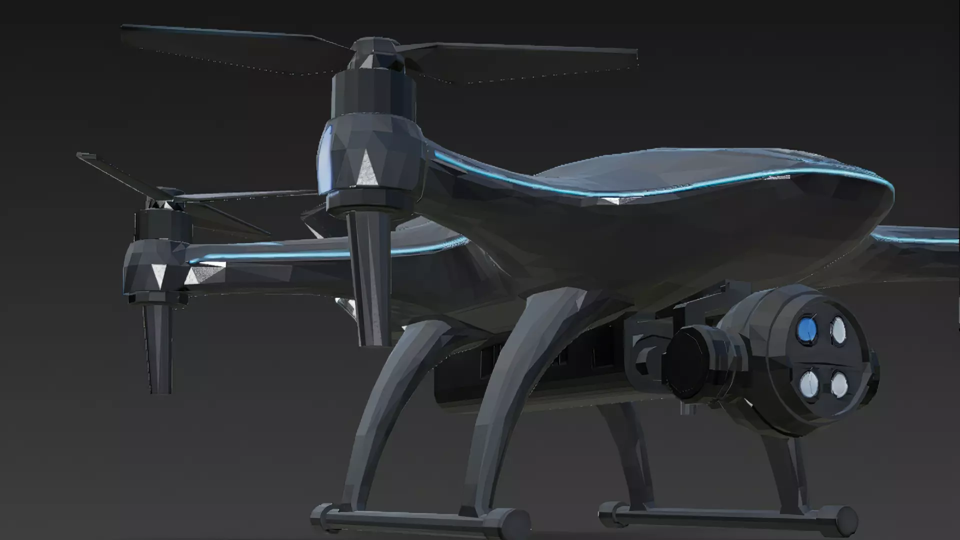 Futuristic Sci Fi Drones 3D Models Pack PBR Low-poly 3D model_65