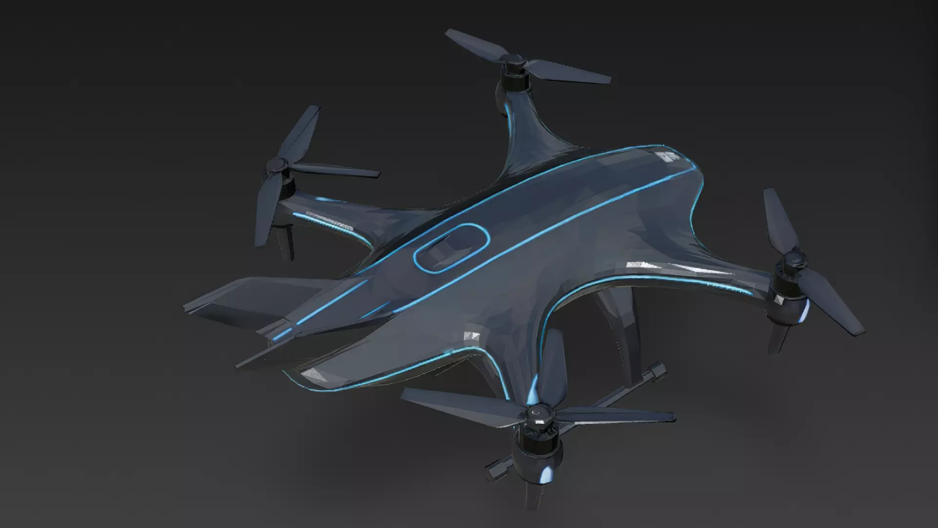 Futuristic Sci Fi Drones 3D Models Pack PBR Low-poly 3D model_59