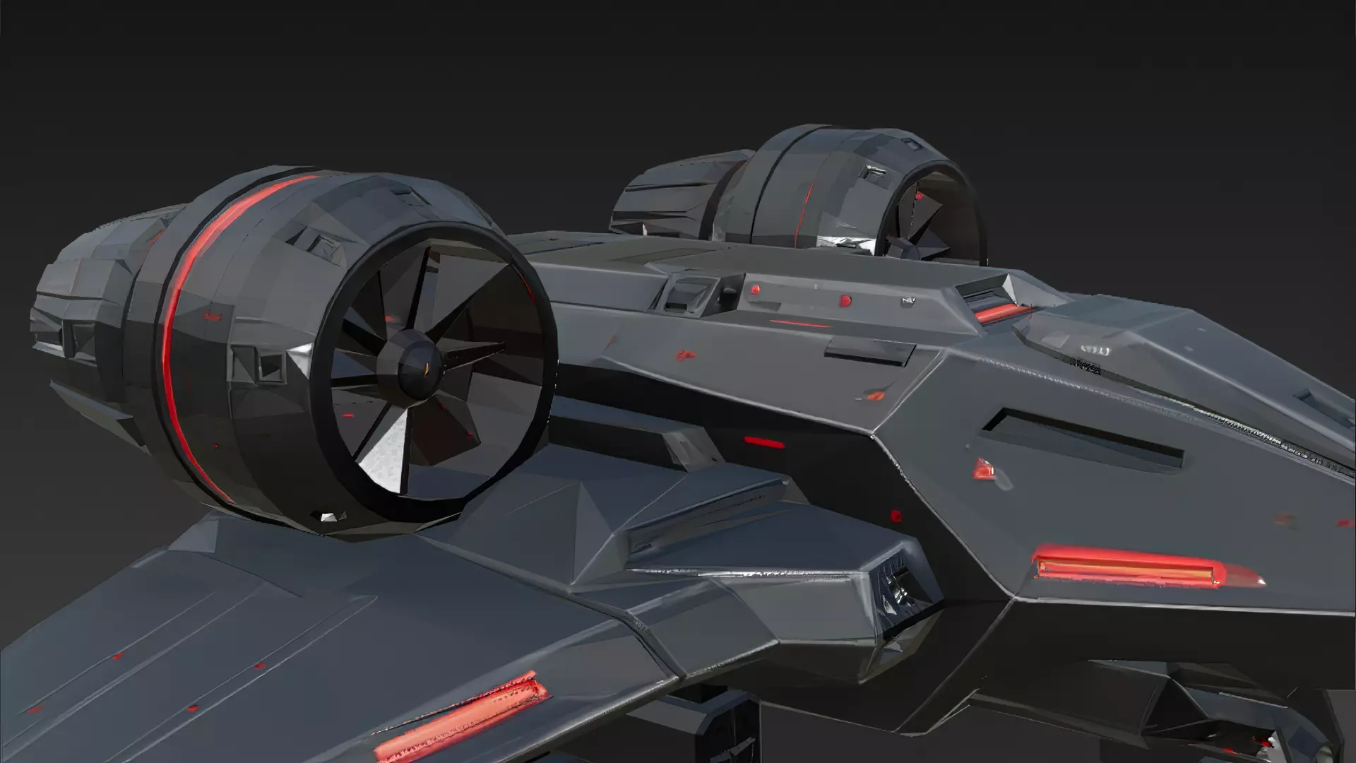 Futuristic Sci Fi Drones 3D Models Pack PBR Low-poly 3D model_31