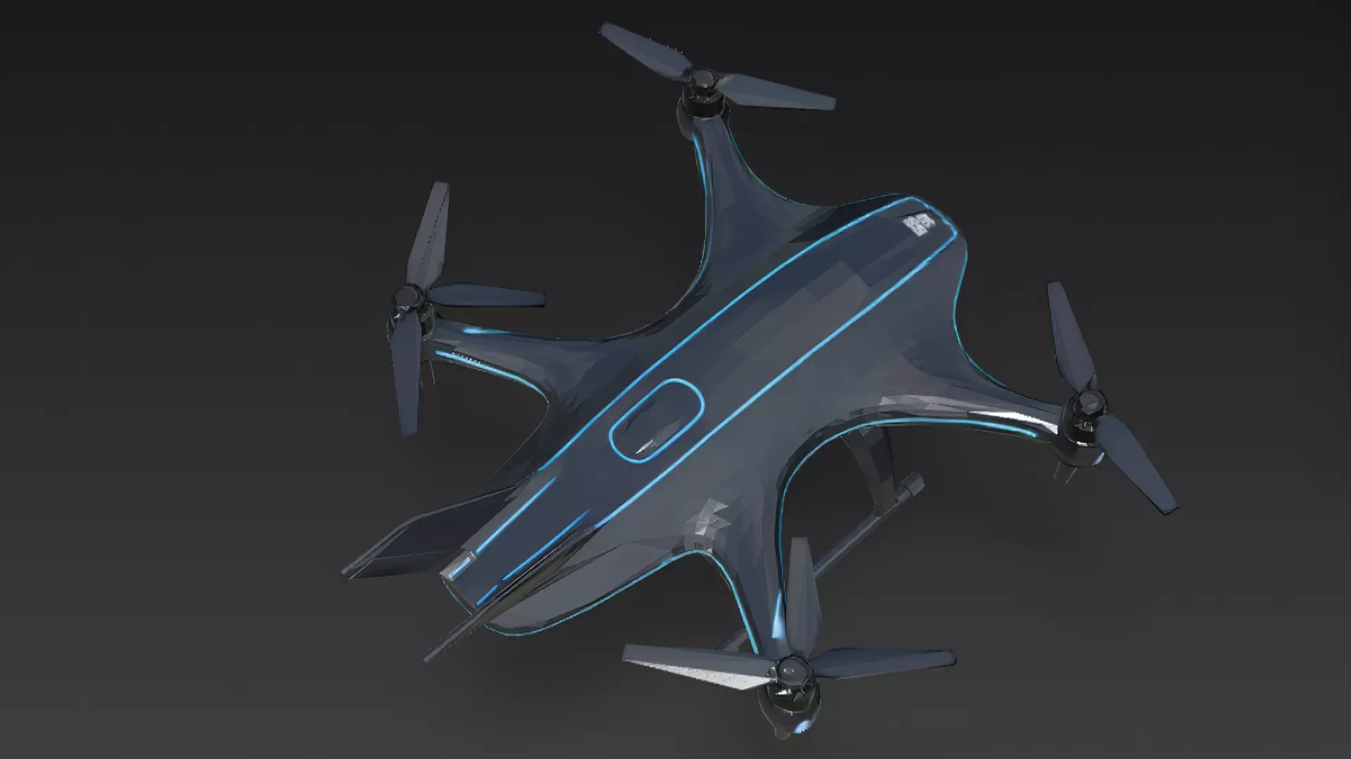 Futuristic Sci Fi Drones 3D Models Pack PBR Low-poly 3D model_62