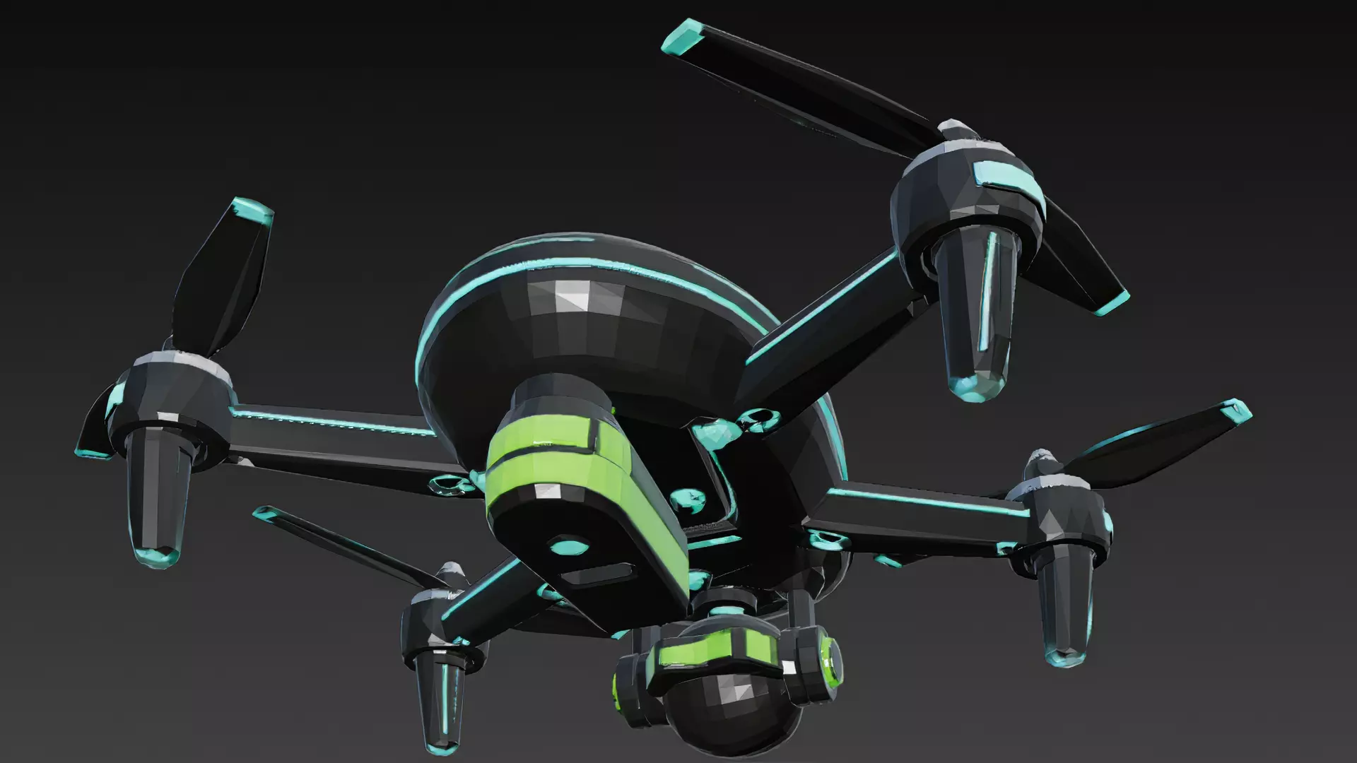 Futuristic Sci Fi Drones 3D Models Pack PBR Low-poly 3D model_48