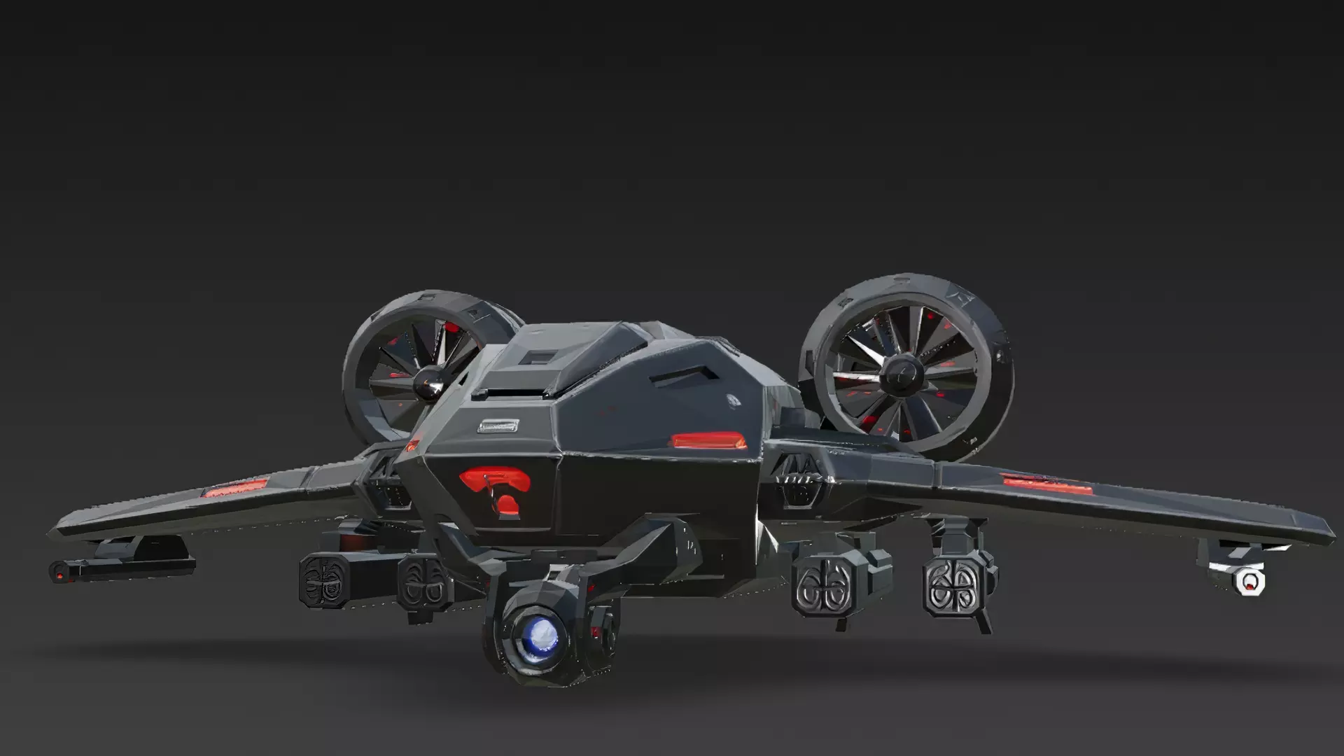 Futuristic Sci Fi Drones 3D Models Pack PBR Low-poly 3D model_29