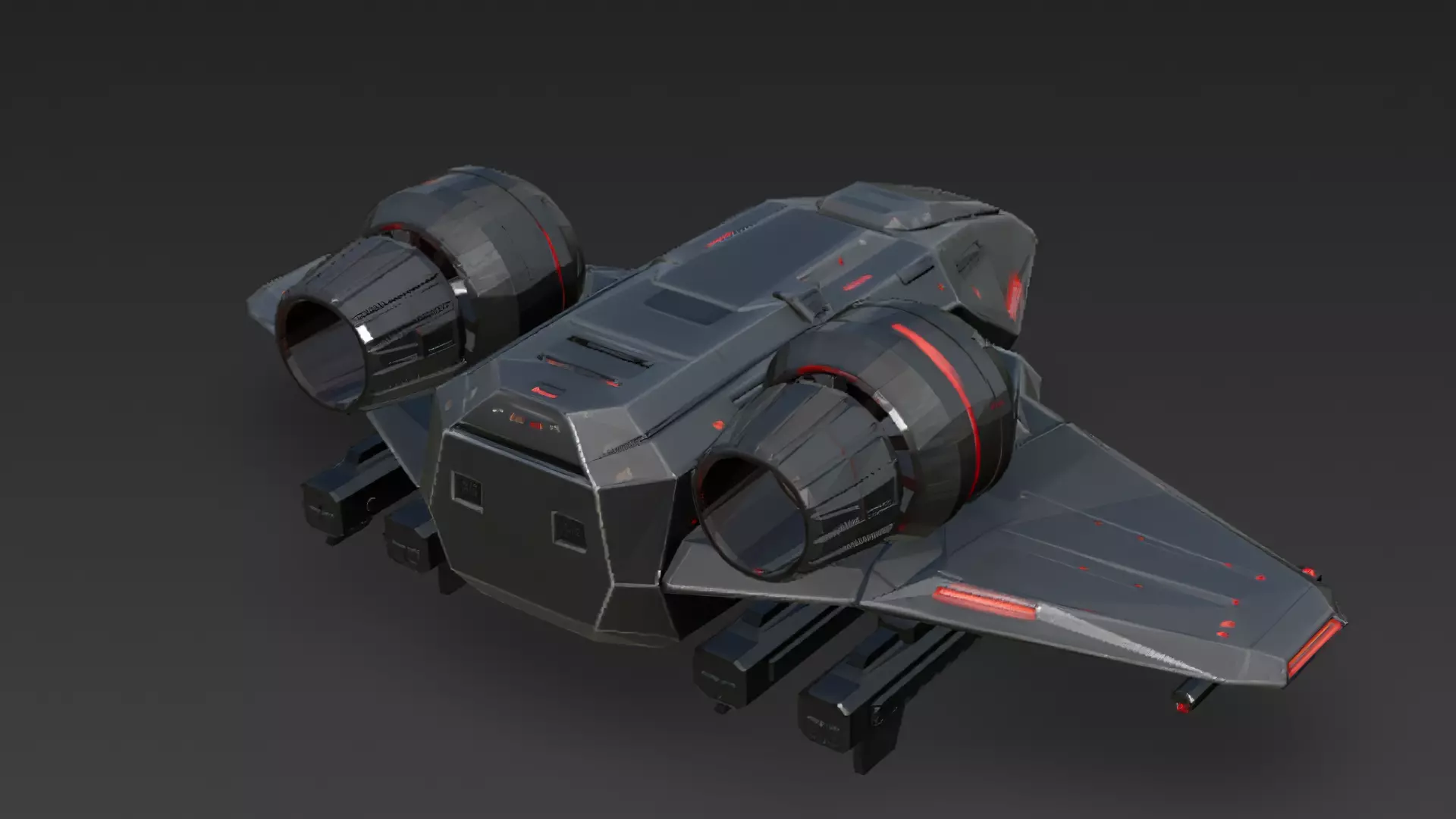 Futuristic Sci Fi Drones 3D Models Pack PBR Low-poly 3D model_26