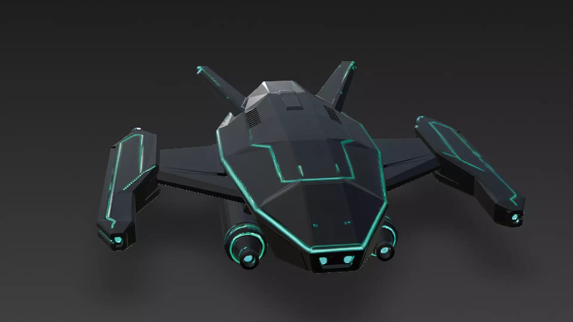 Futuristic Sci Fi Drones 3D Models Pack PBR Low-poly 3D model_13