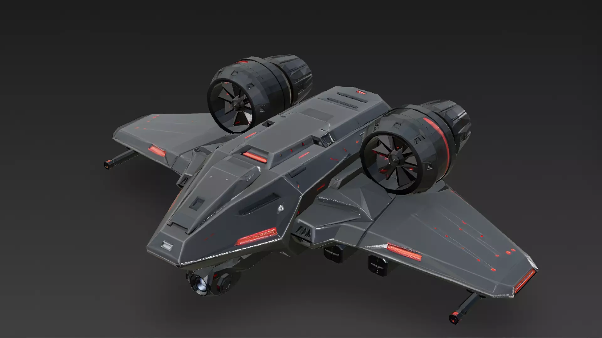 Futuristic Sci Fi Drones 3D Models Pack PBR Low-poly 3D model_24