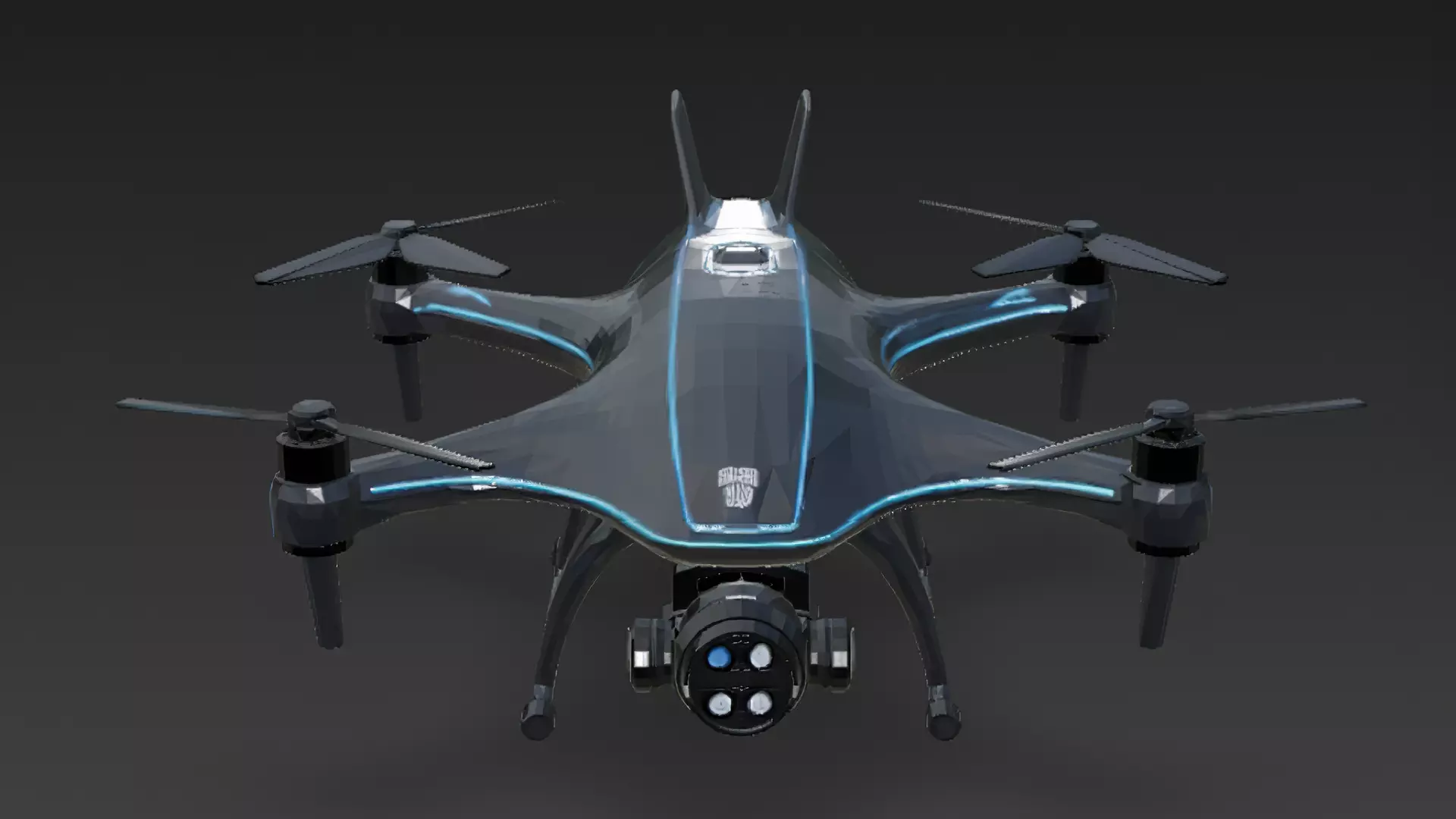 Futuristic Sci Fi Drones 3D Models Pack PBR Low-poly 3D model_57