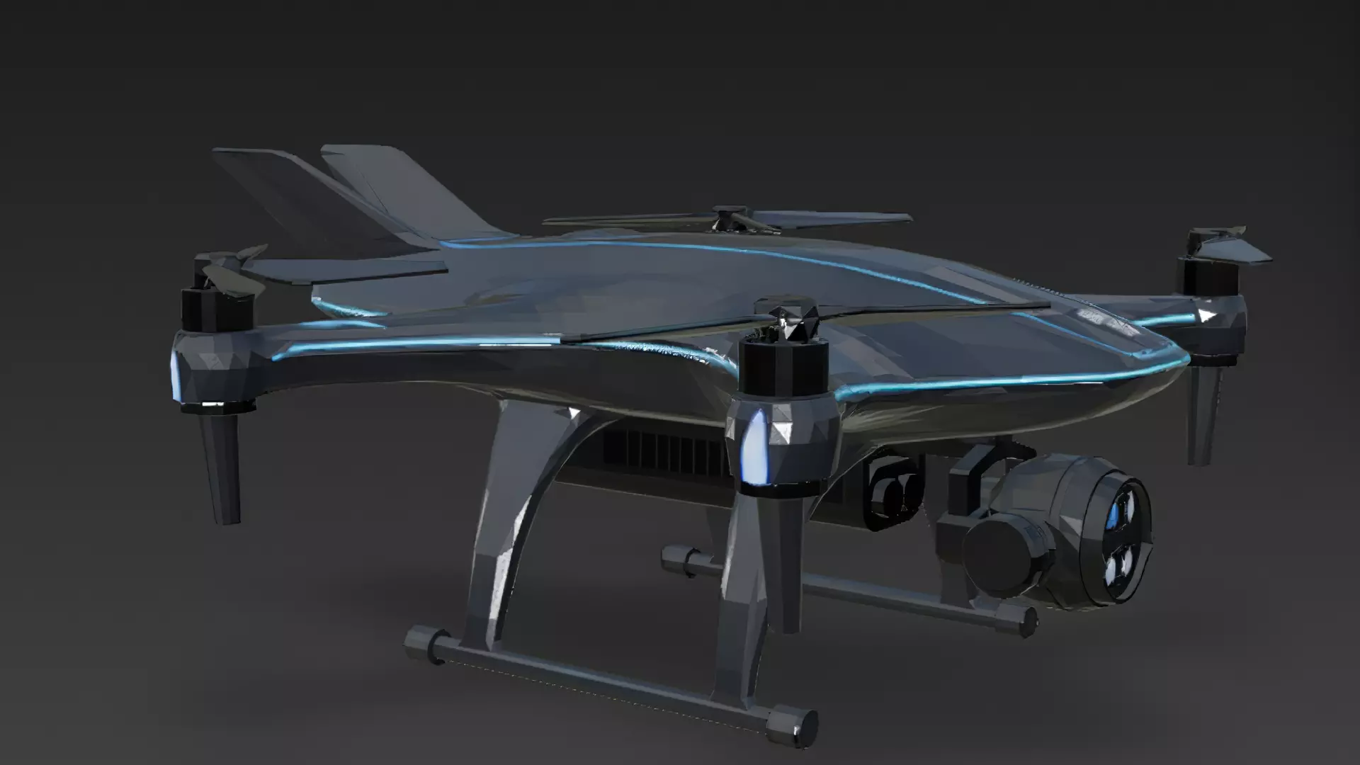 Futuristic Sci Fi Drones 3D Models Pack PBR Low-poly 3D model_61