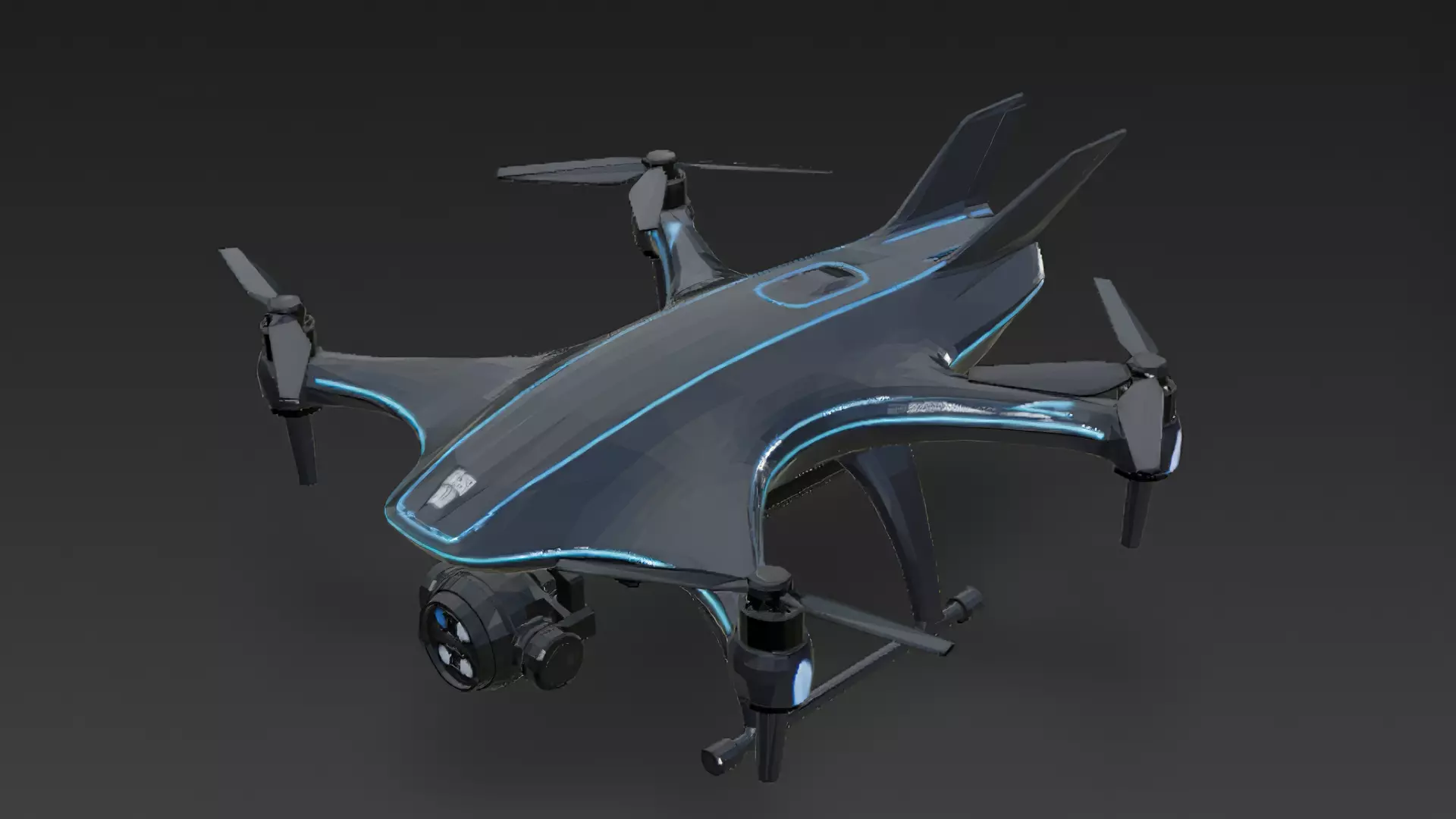 Futuristic Sci Fi Drones 3D Models Pack PBR Low-poly 3D model_56