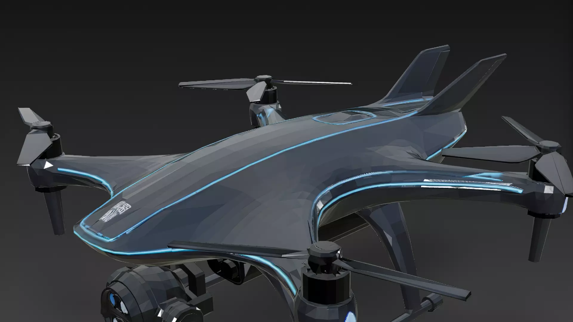 Futuristic Sci Fi Drones 3D Models Pack PBR Low-poly 3D model_64