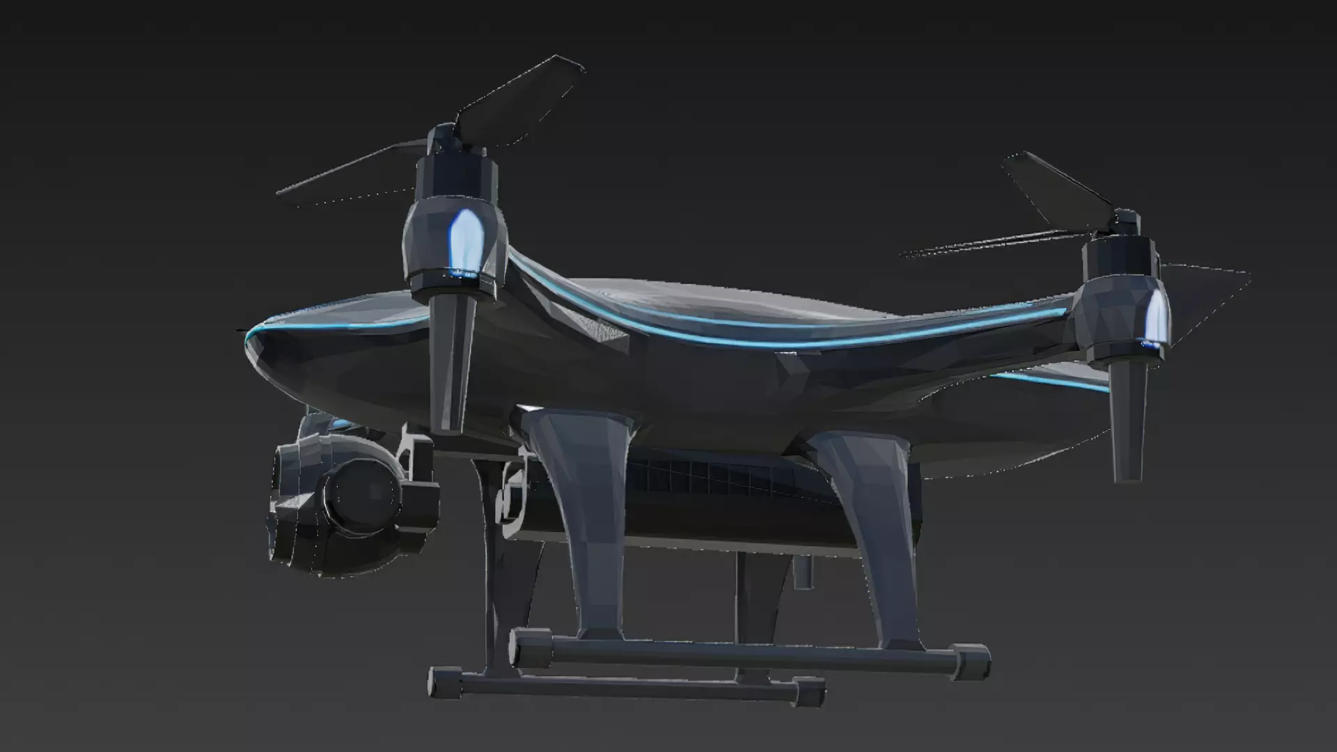 Futuristic Sci Fi Drones 3D Models Pack PBR Low-poly 3D model_63