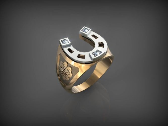 Horseshoe Ring STL 3D print model