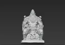 Ancient Mythical Guardian Warrior Statue 3D Model Sculpture