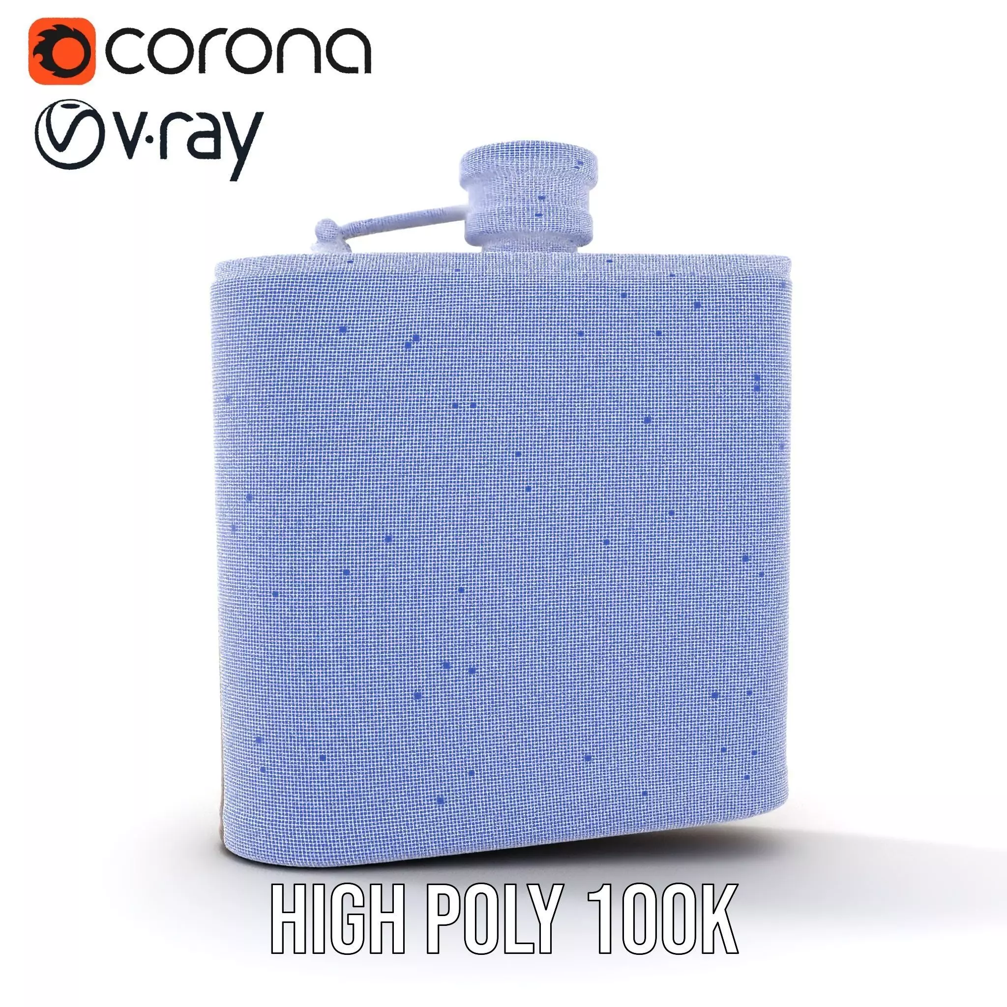 Engraved Leather Flask model pack Low-poly 3D model_33