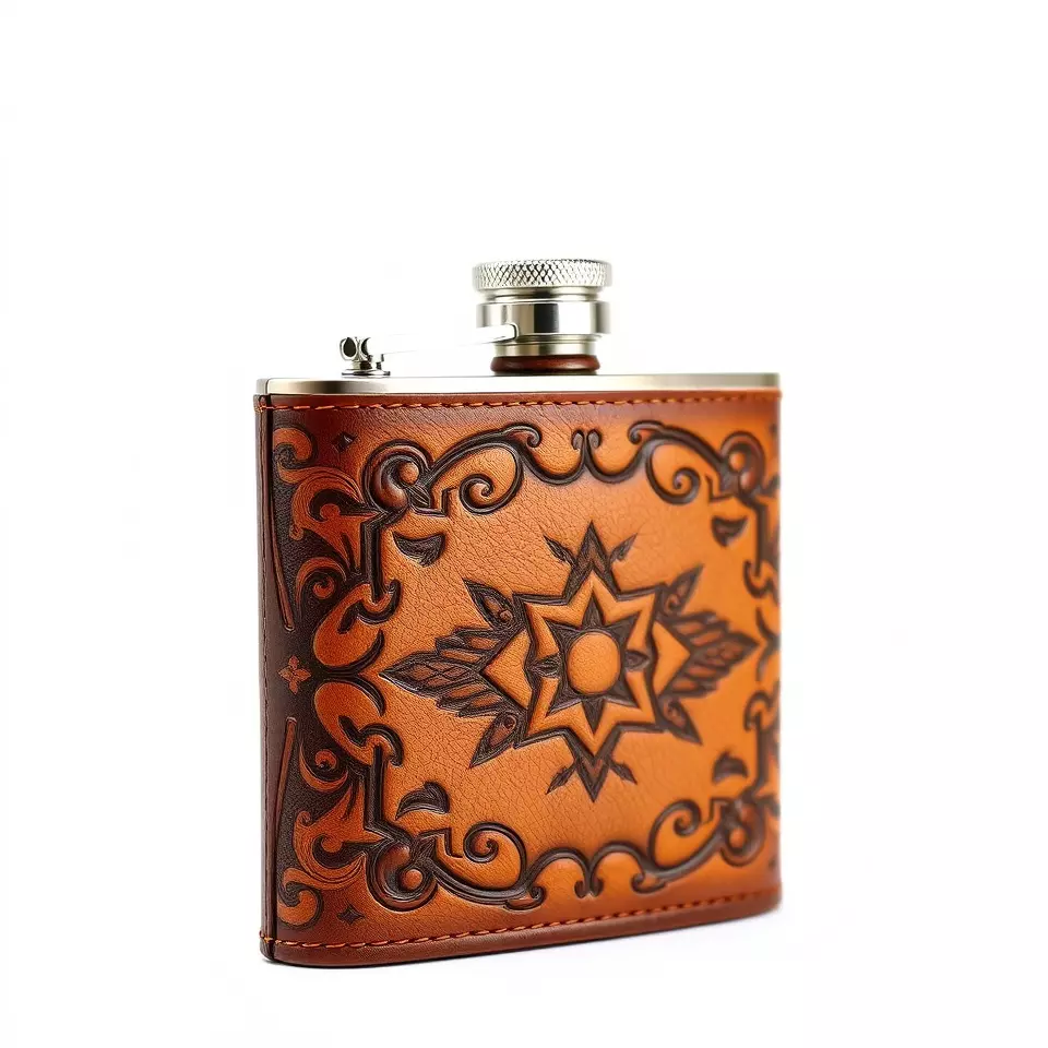 Engraved Leather Flask model pack Low-poly 3D model_2
