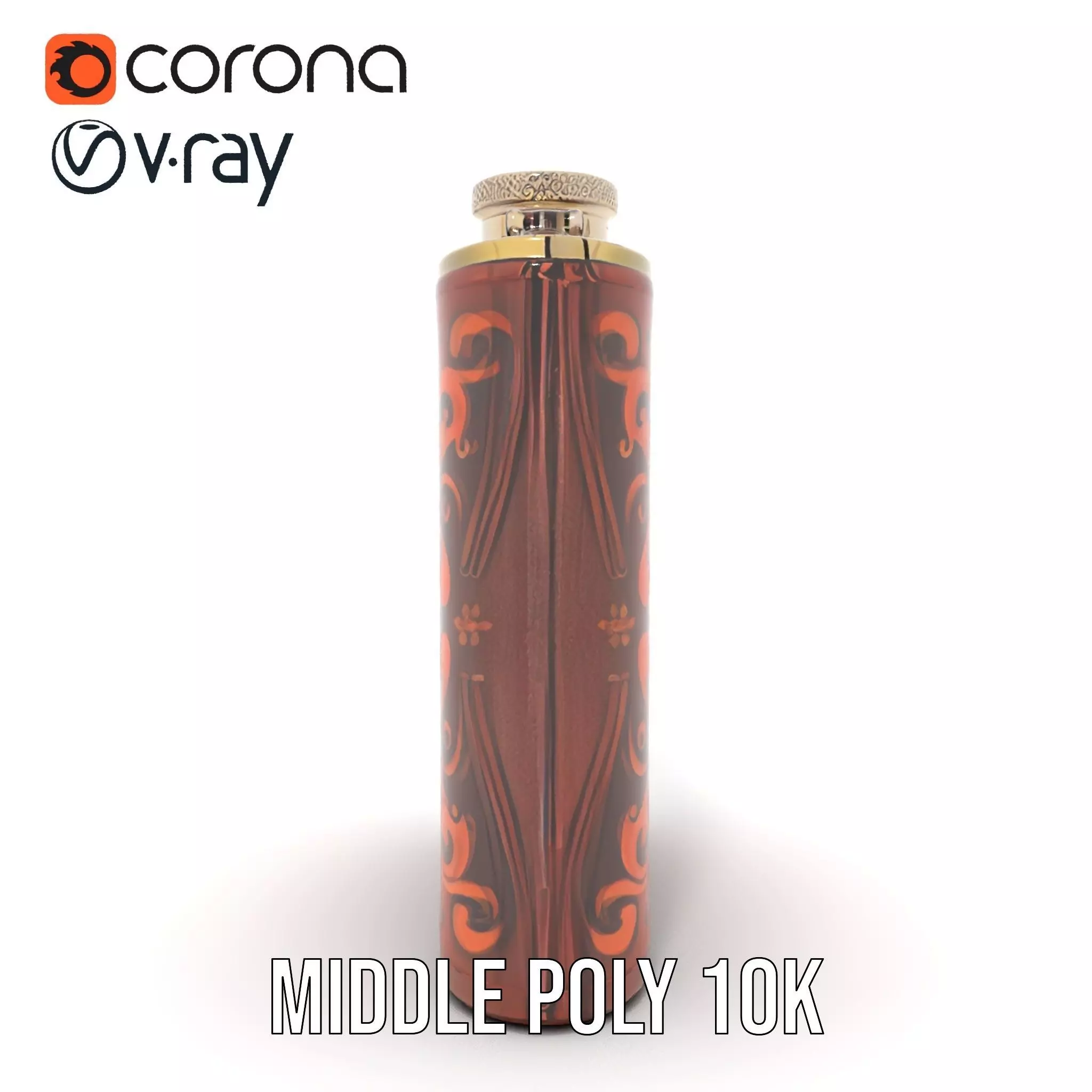 Engraved Leather Flask model pack Low-poly 3D model_16