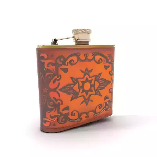 Engraved Leather Flask model pack