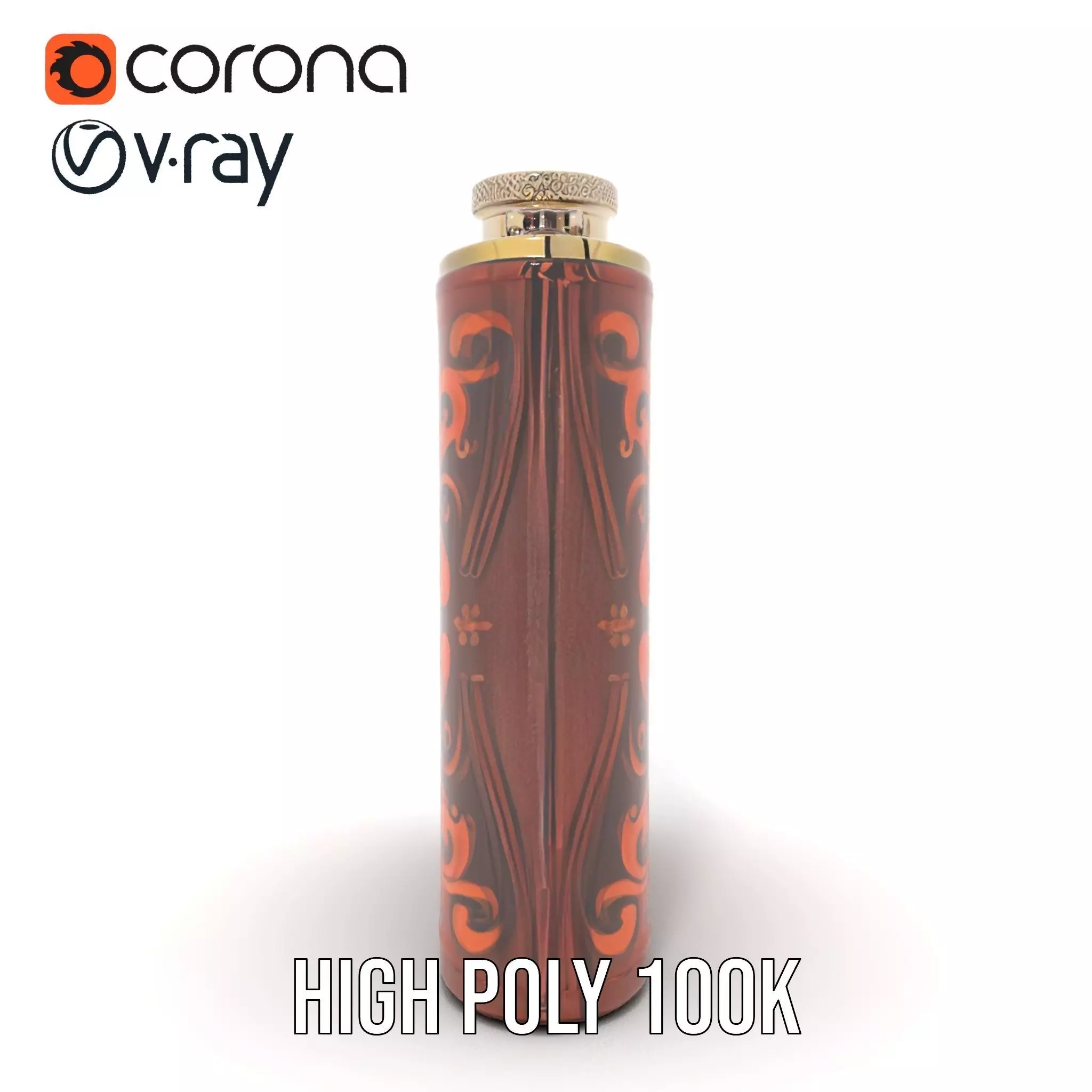 Engraved Leather Flask model pack Low-poly 3D model_31