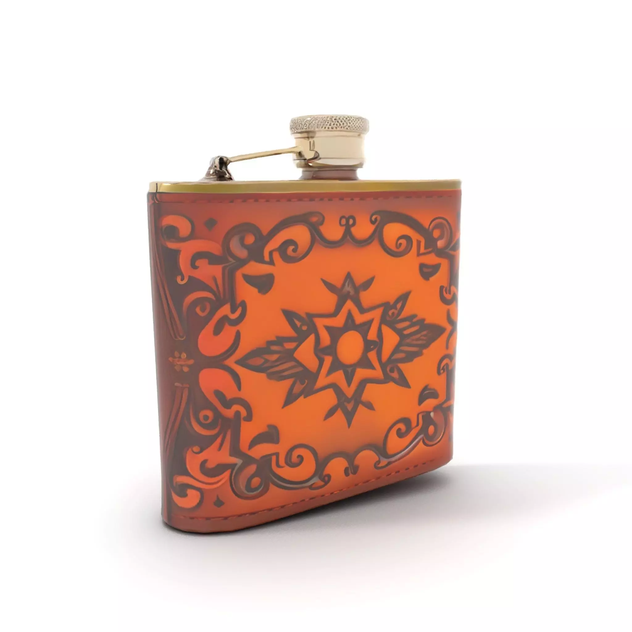 Engraved Leather Flask model pack Low-poly 3D model_17