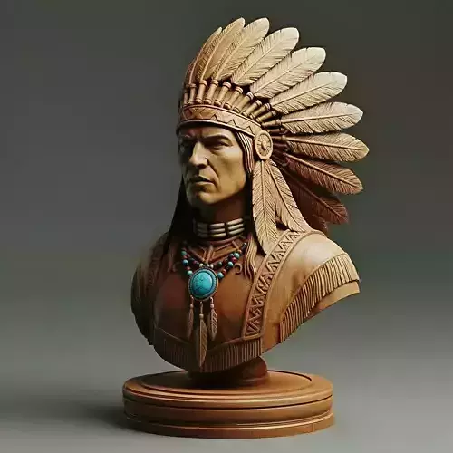 Native American King Chess Piece