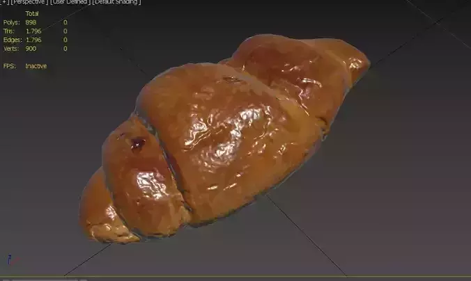 Croissant M08 Low-poly 3D model 3