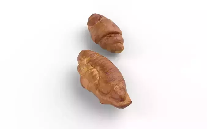 Croissant M08 Low-poly 3D model 7