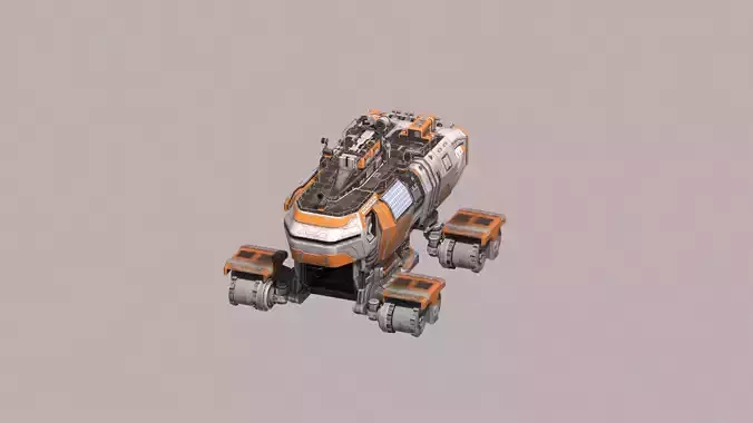 robot Interstellar tank Future Tank Low-poly 3D model robot Interstellar tank Future Tank Low-poly 3D model