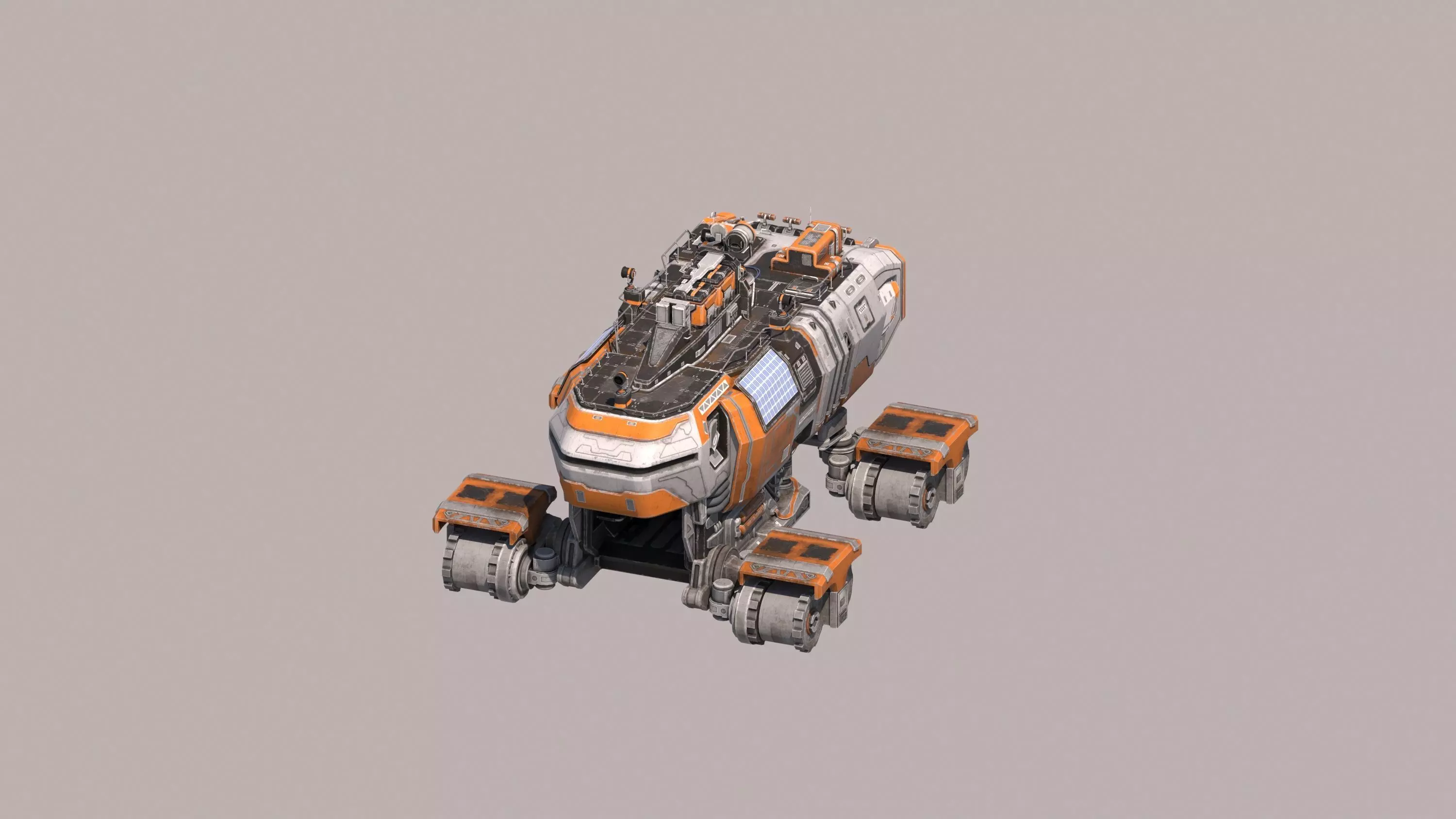 robot Interstellar tank Future Tank Low-poly 3D model_0