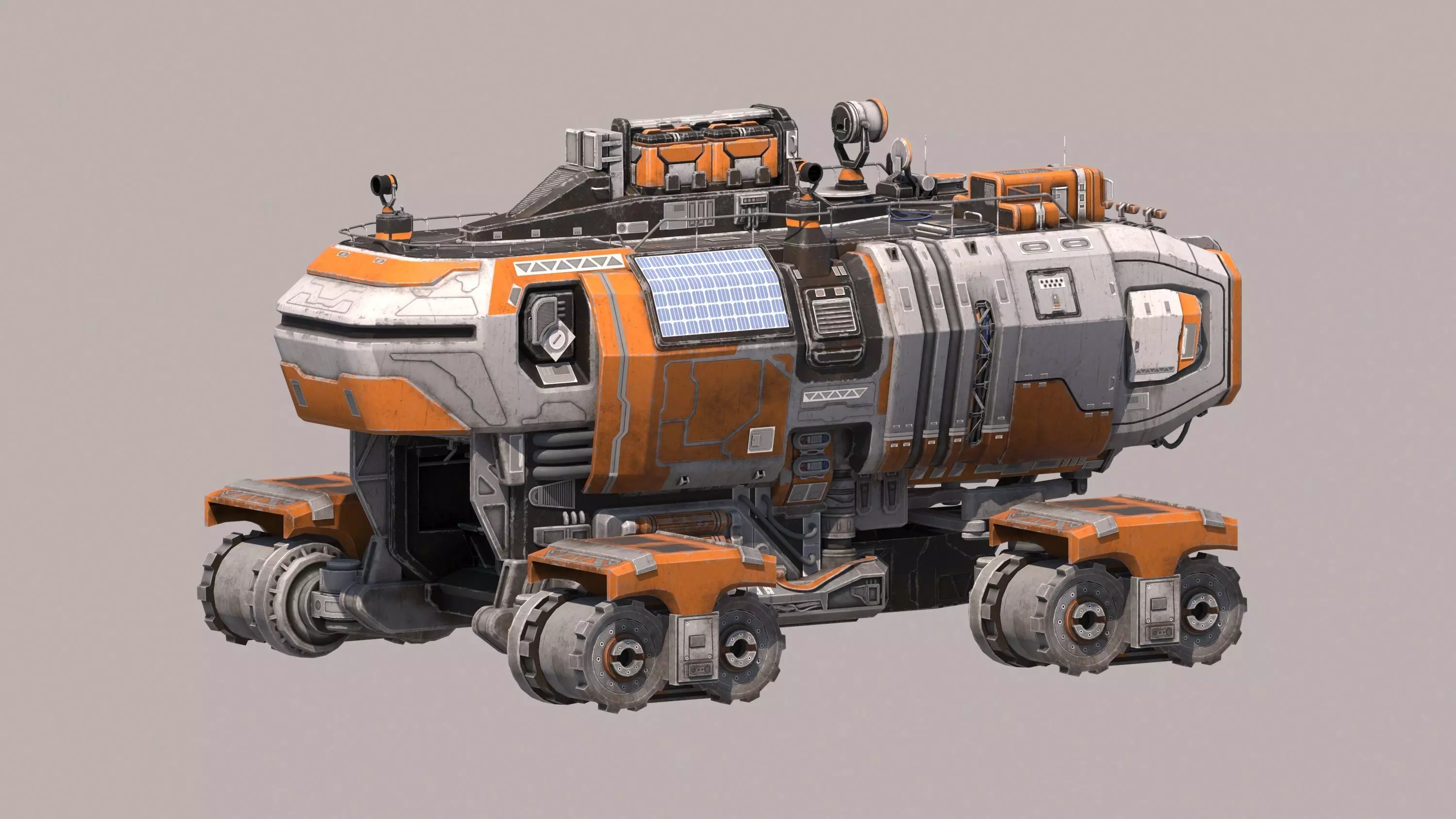 robot Interstellar tank Future Tank Low-poly 3D model_2