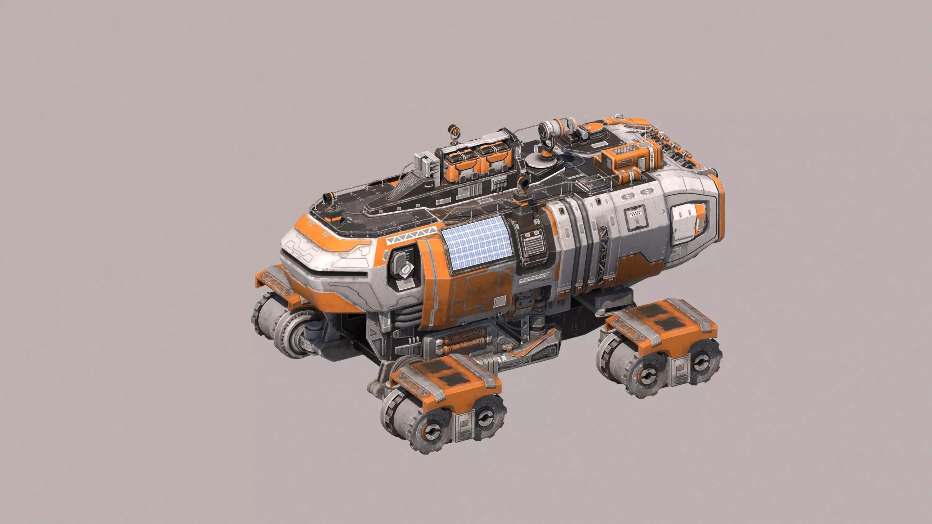 robot Interstellar tank Future Tank Low-poly 3D model_1