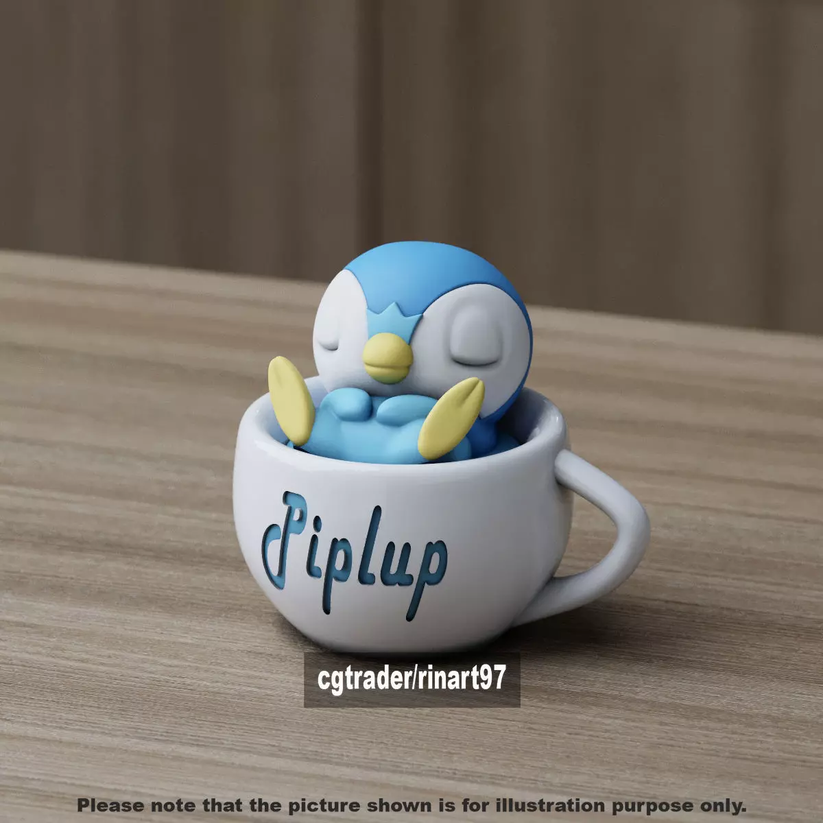 Piplup chill cup 3D print model