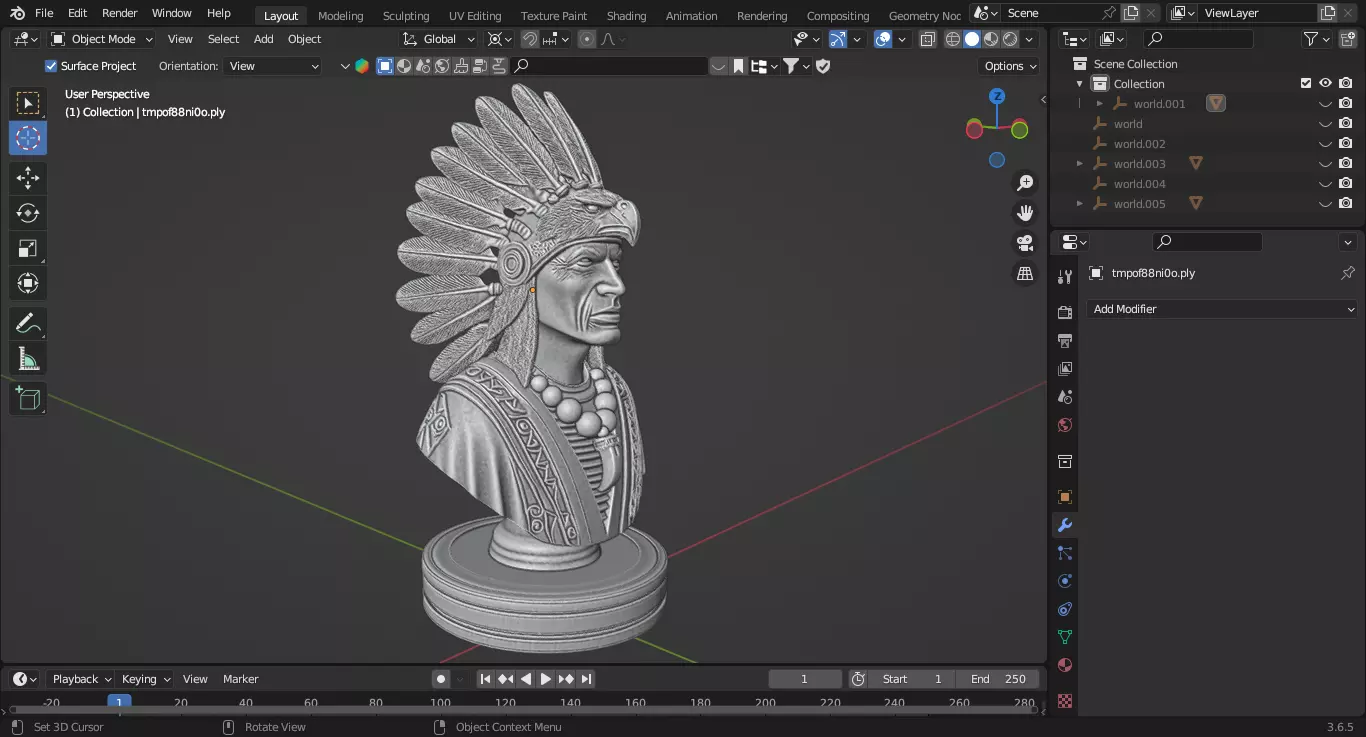 Medieval Native American Spiritual Leader Chess Piece 3D print model_3