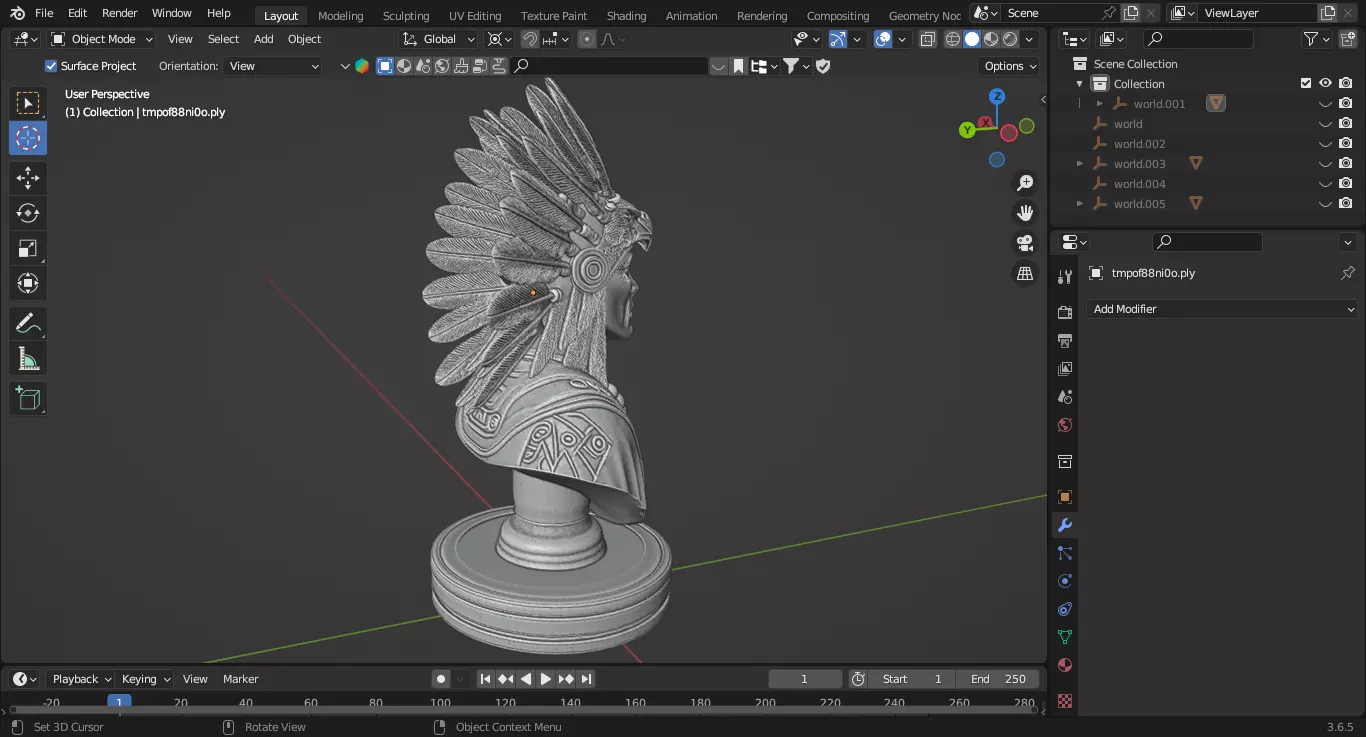 Medieval Native American Spiritual Leader Chess Piece 3D print model_5