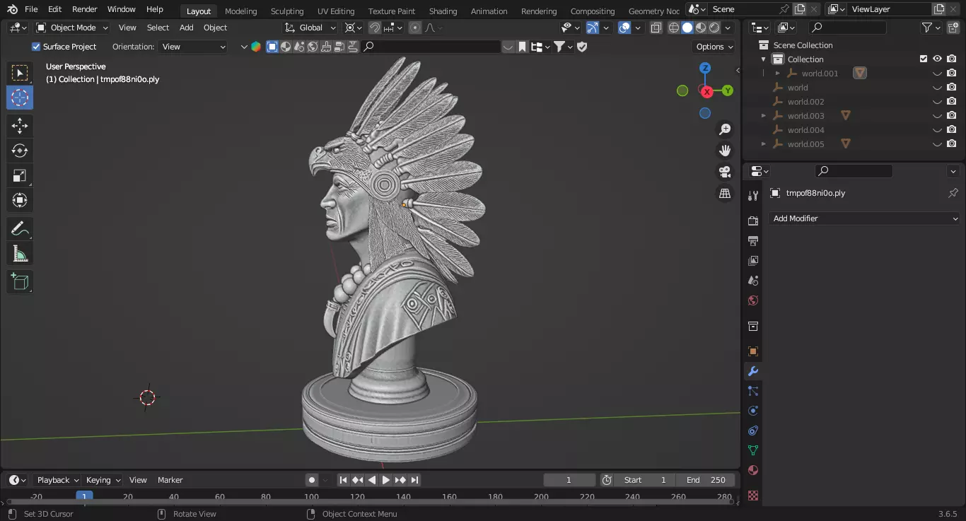 Medieval Native American Spiritual Leader Chess Piece 3D print model_4