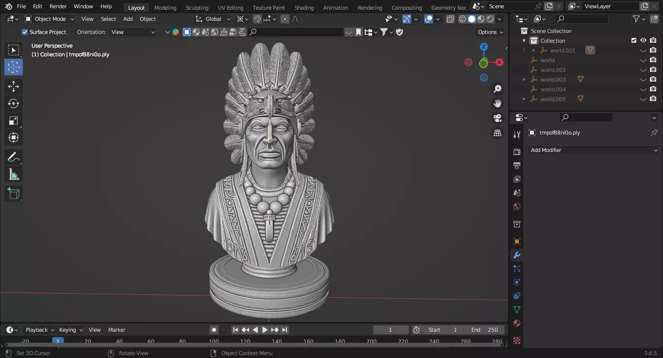 Medieval Native American Spiritual Leader Chess Piece 3D print model_2