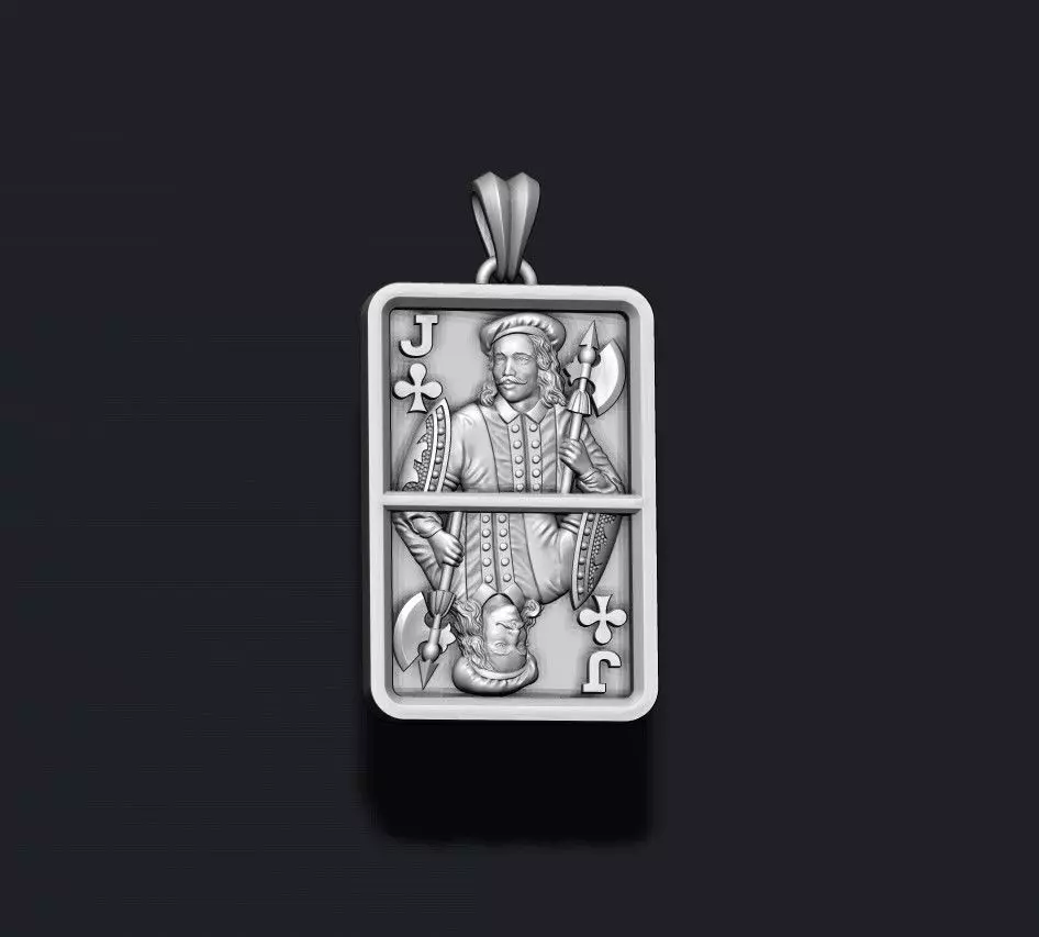 playing card Jack  pendants light pack 3D Model Collection_3