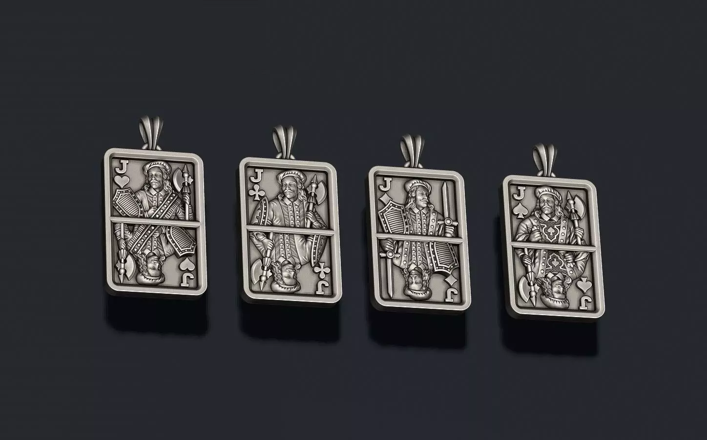 playing card Jack  pendants light pack 3D Model Collection_9