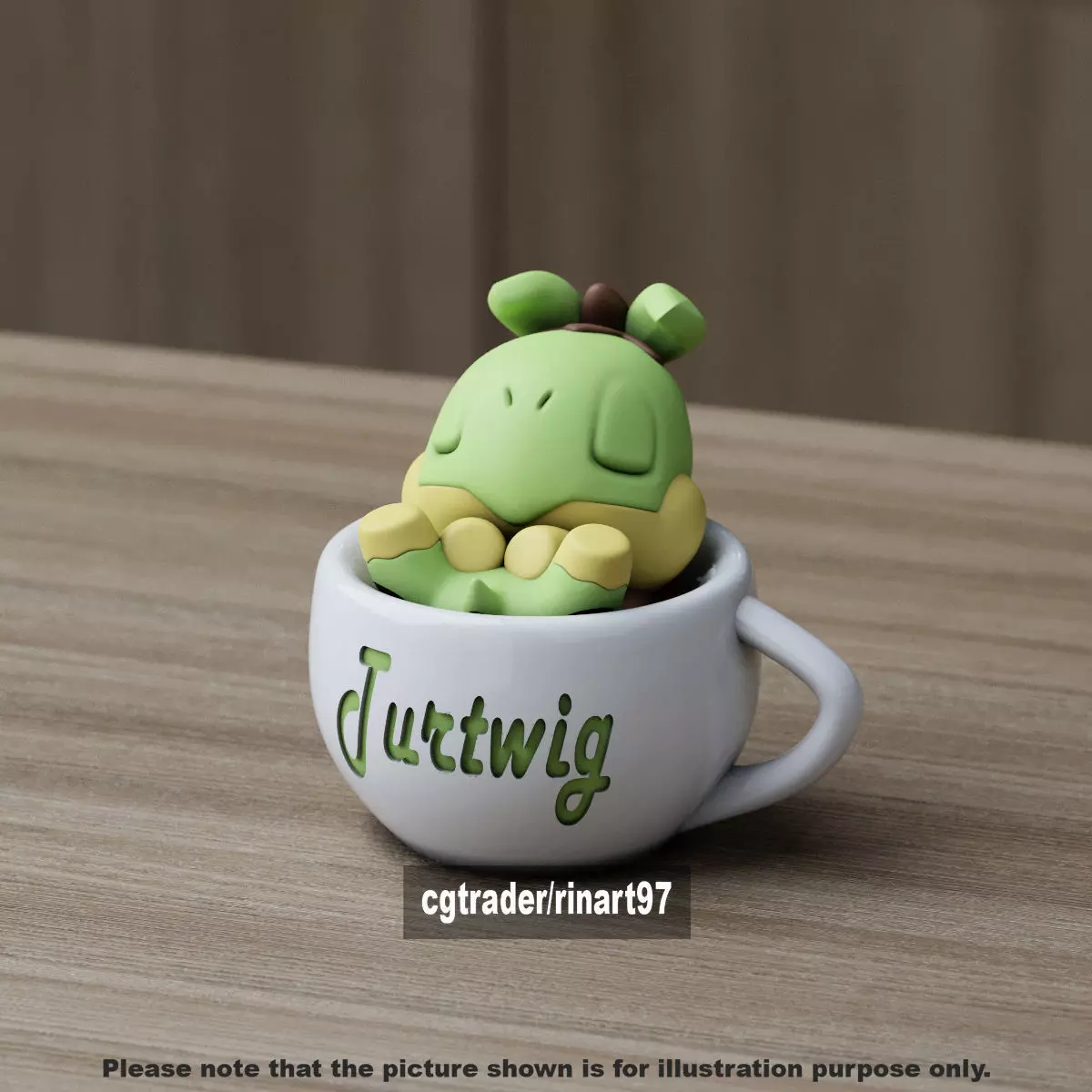 Turtwig chill cup 3D print model_0