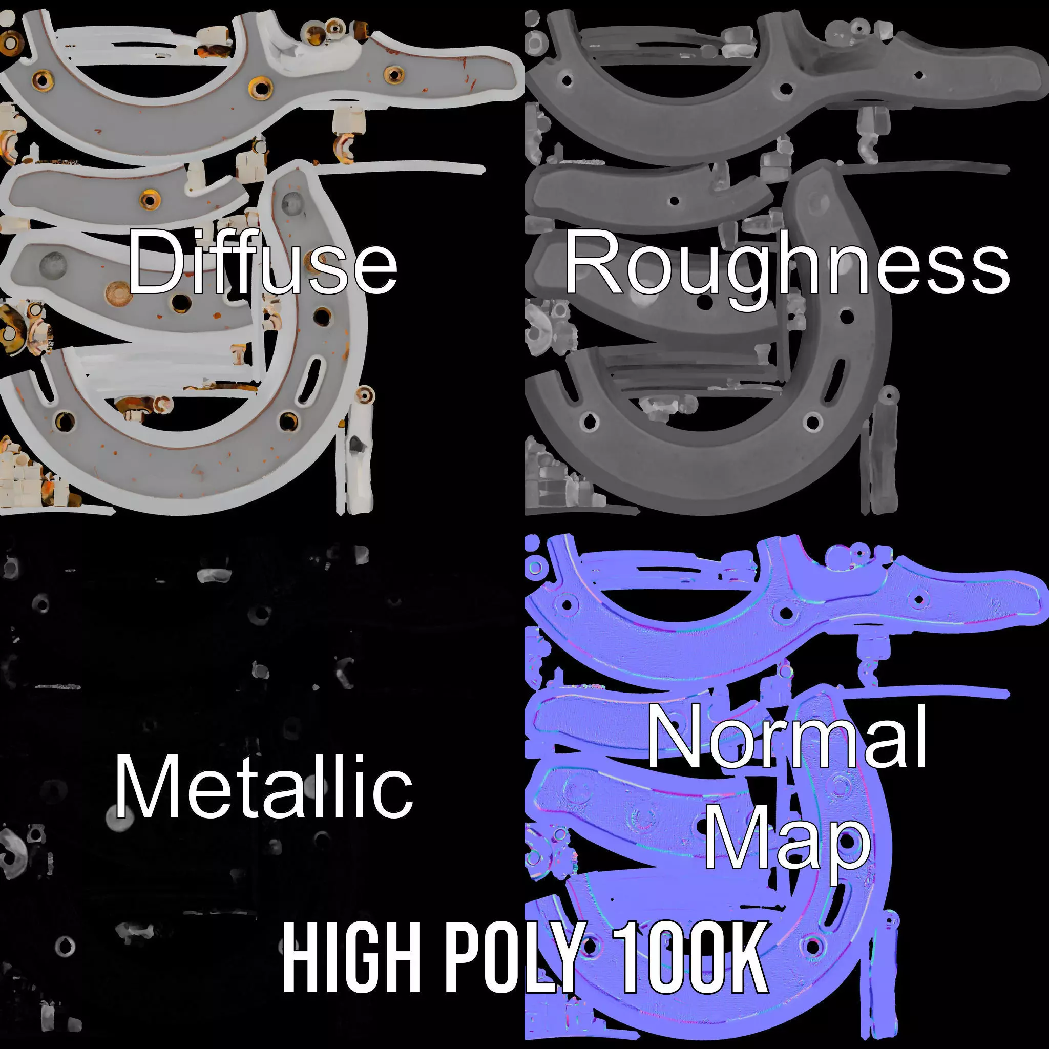 Rustic Horseshoe model pack Low-poly 3D model_3