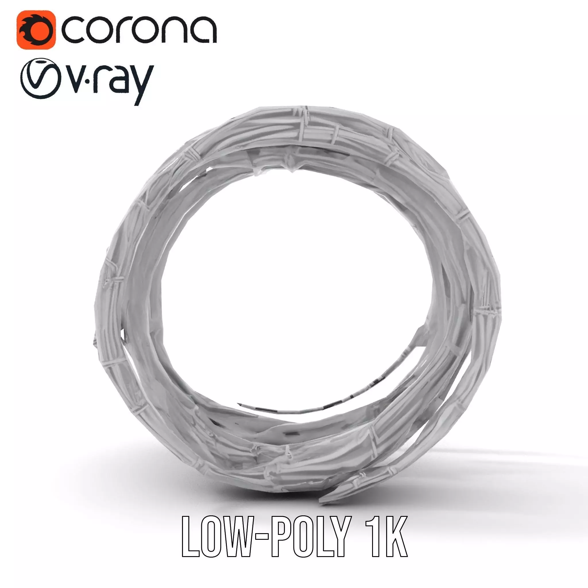 Steel Barbed Wire model pack Low-poly 3D model_19