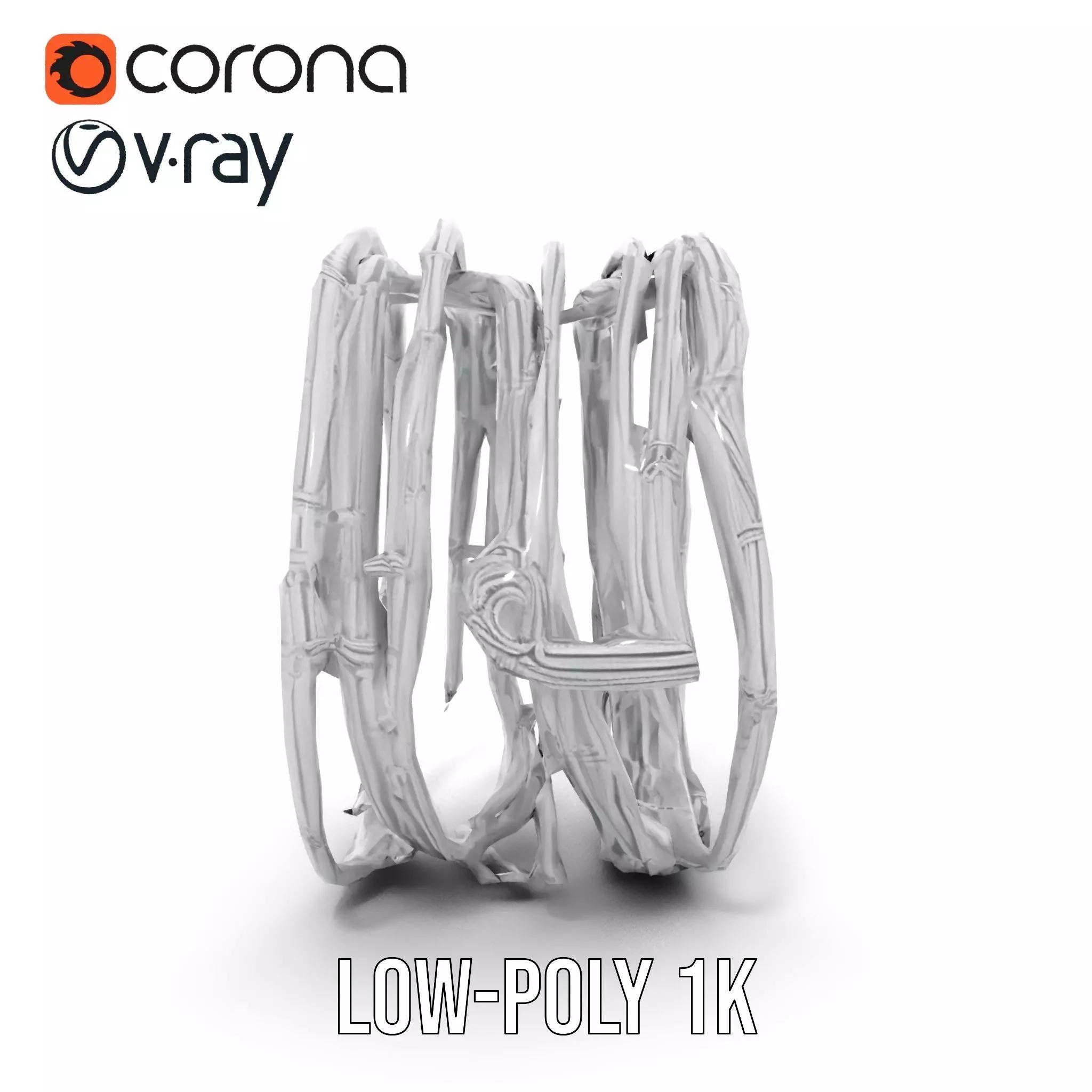 Steel Barbed Wire model pack Low-poly 3D model_7