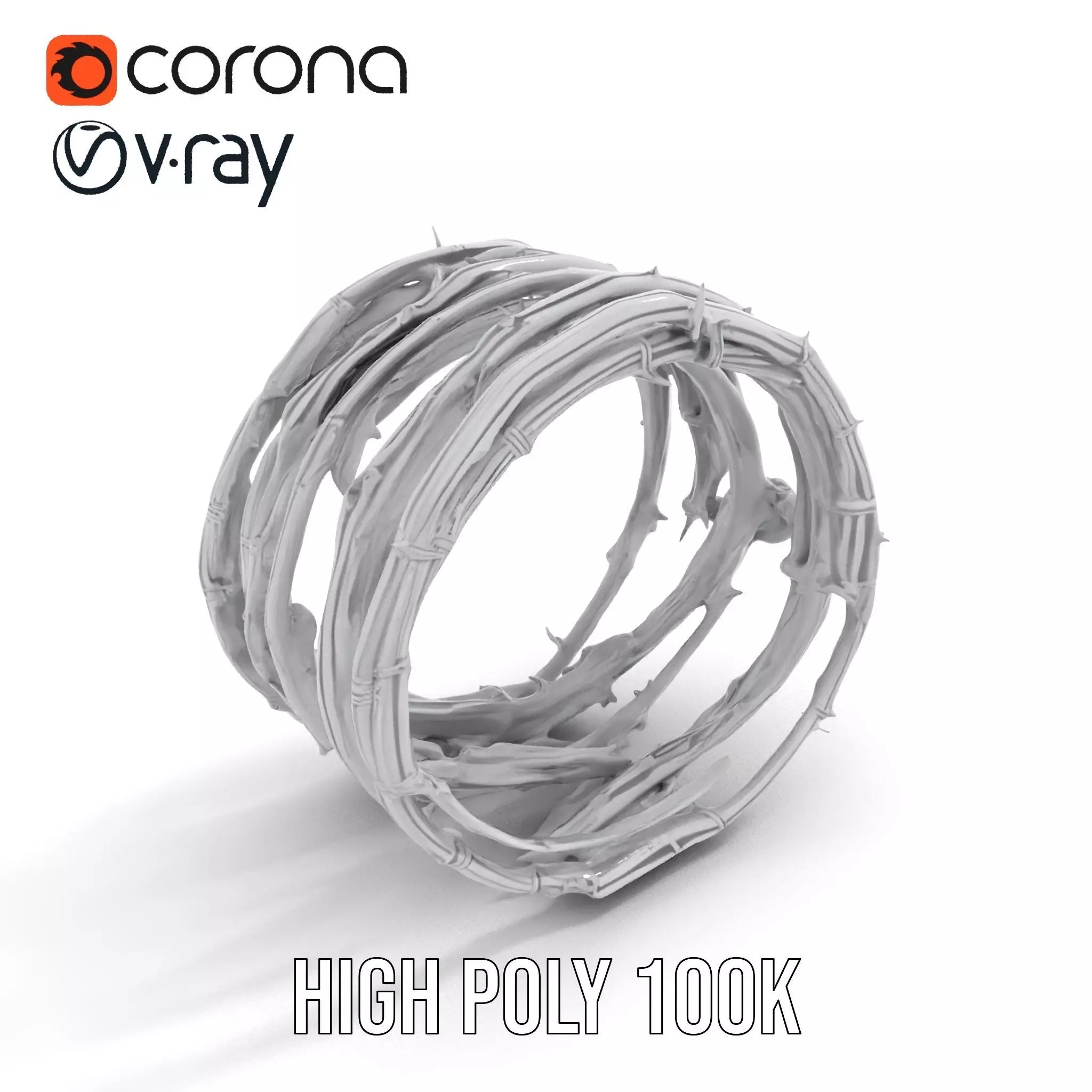 Steel Barbed Wire model pack Low-poly 3D model_26