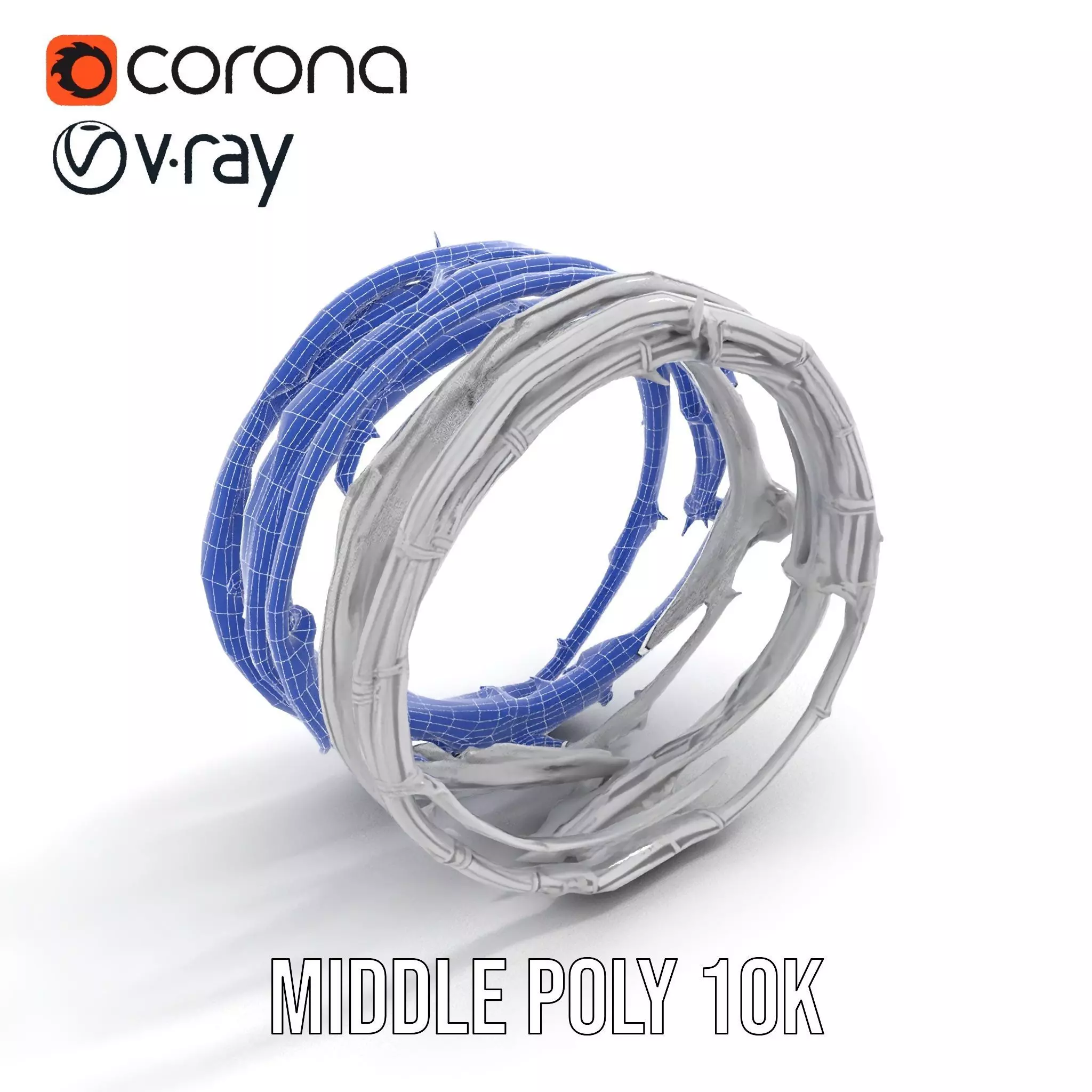 Steel Barbed Wire model pack Low-poly 3D model_5