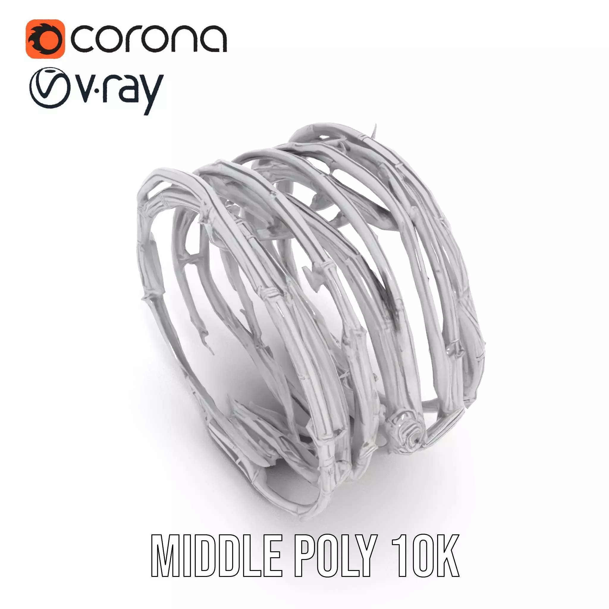 Steel Barbed Wire model pack Low-poly 3D model_11